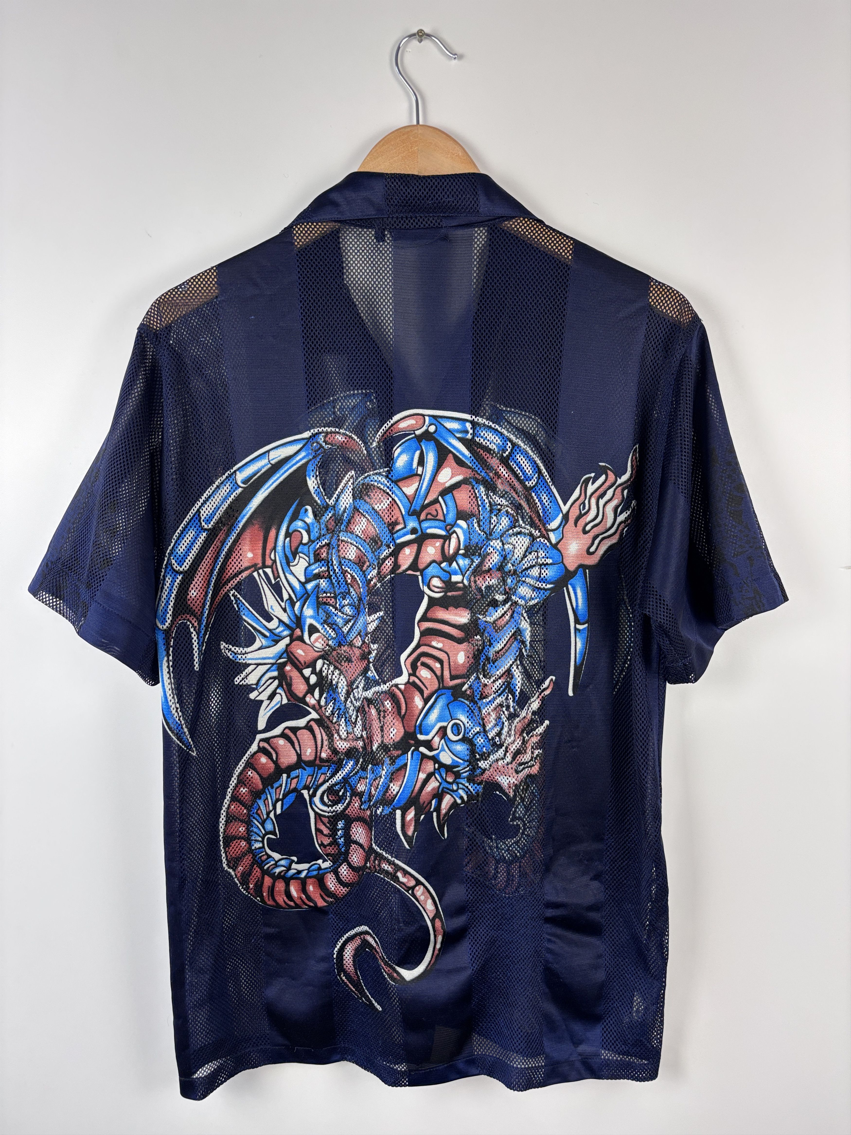 Japanese Brand × Vintage Vintage Y2K Dragon Button Up Shirt Blue Size M Size US M / EU 48-50 / 2 - 5 Thumbnail