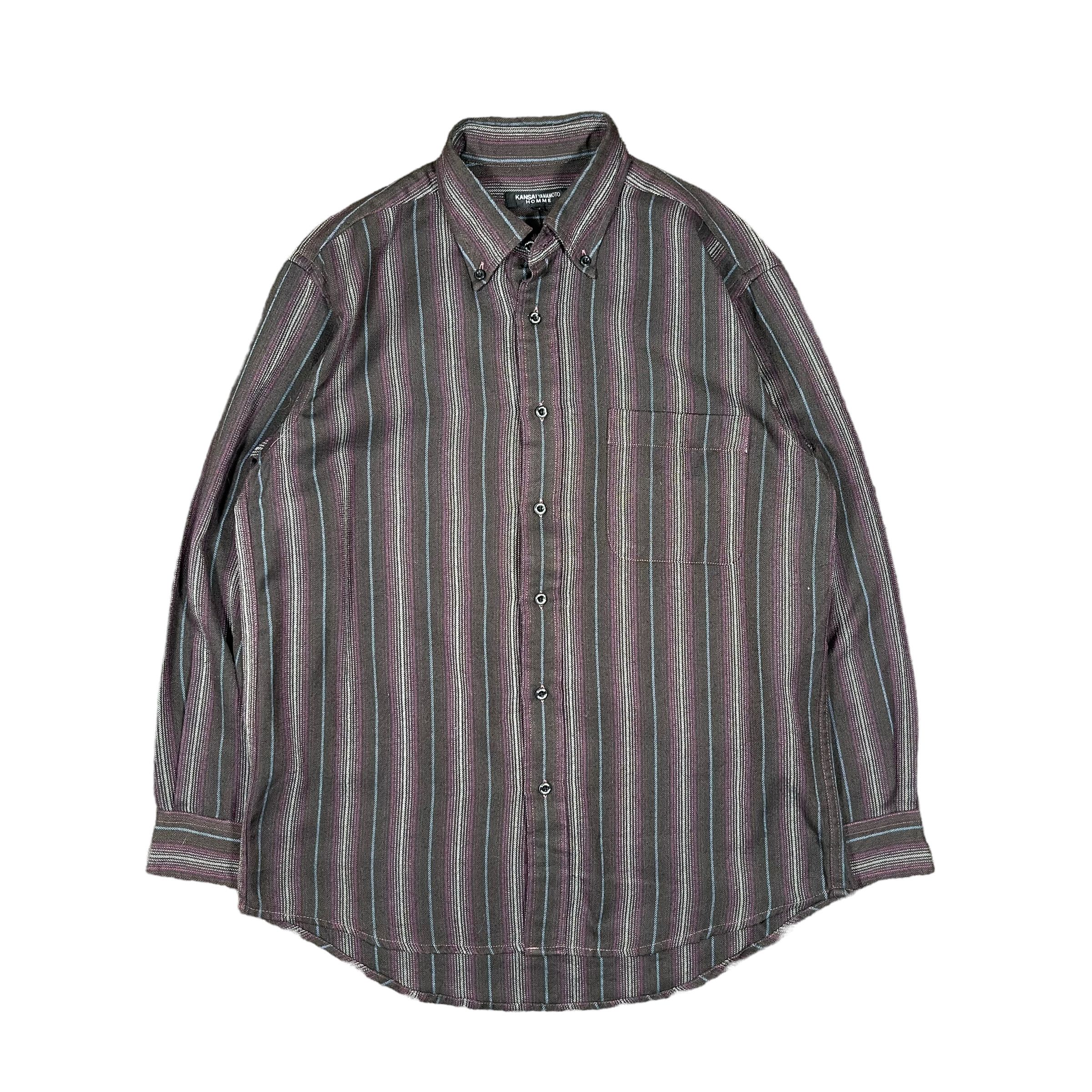 Kansai Yamamoto Kansai Yamamoto Homme 1990s Striped Button Up Shirt Size US L / EU 52-54 / 3 - 1 Thumbnail