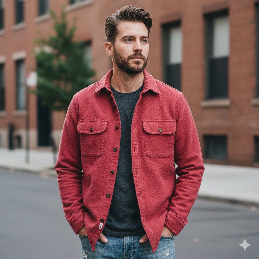 Wallace & Barnes Wallace & Barnes Urban Rugged Shirt Jacket Red Medium Size US M / EU 48-50 / 2 - 1 Thumbnail