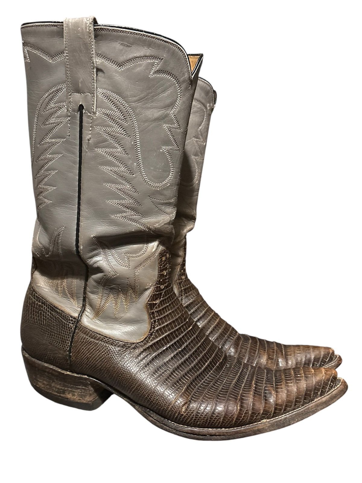 Rios of Mercedes Rios Of Mercedes Vintage Teju Lizard Leather Cowboy Boots Size US 8.5 / EU 41-42 - 1 Thumbnail