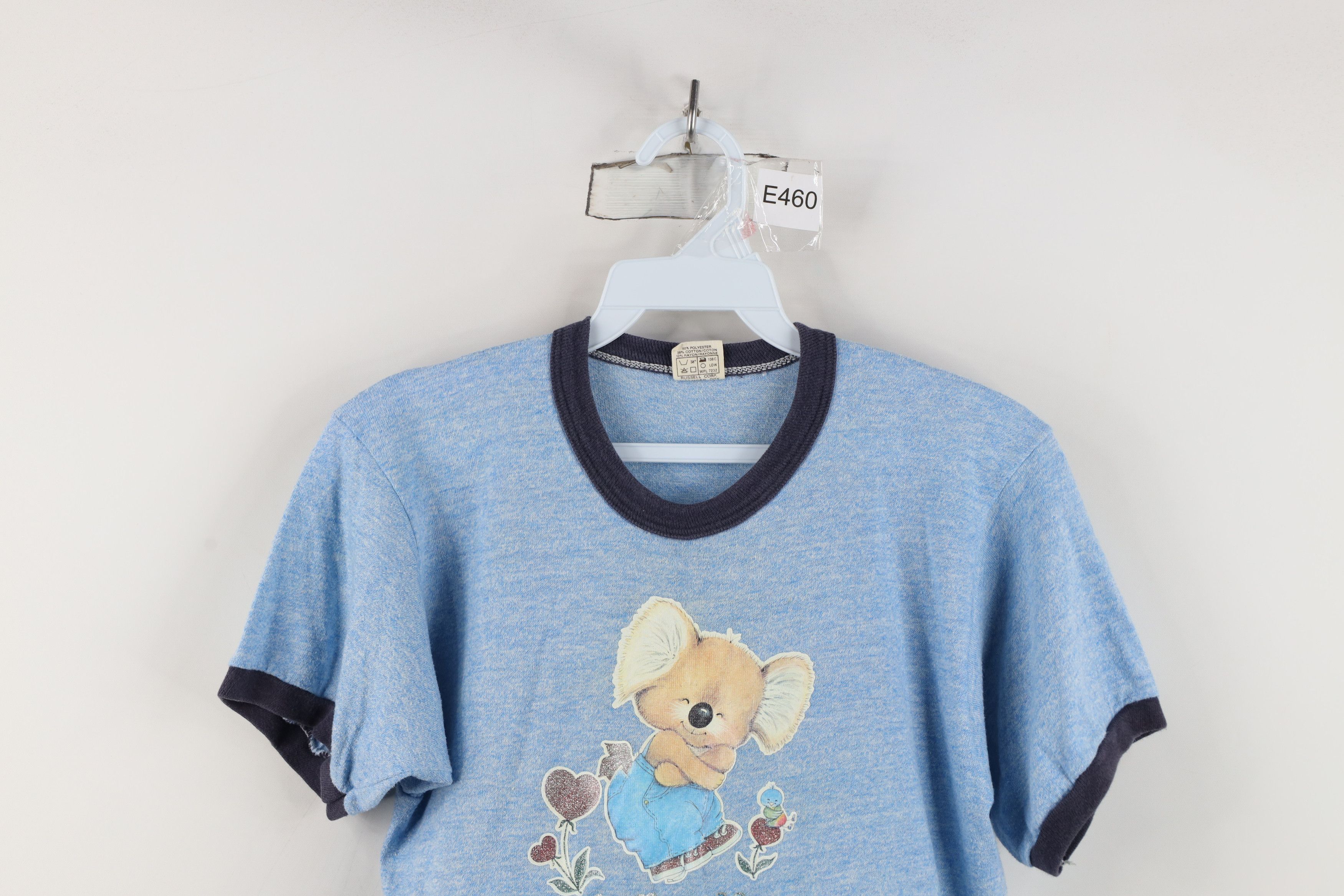 Russell Athletic Vintage 70s Russell Athletic Bear Ringer T-Shirt Blue USA Size S / US 4 / IT 40 - 2 Thumbnail