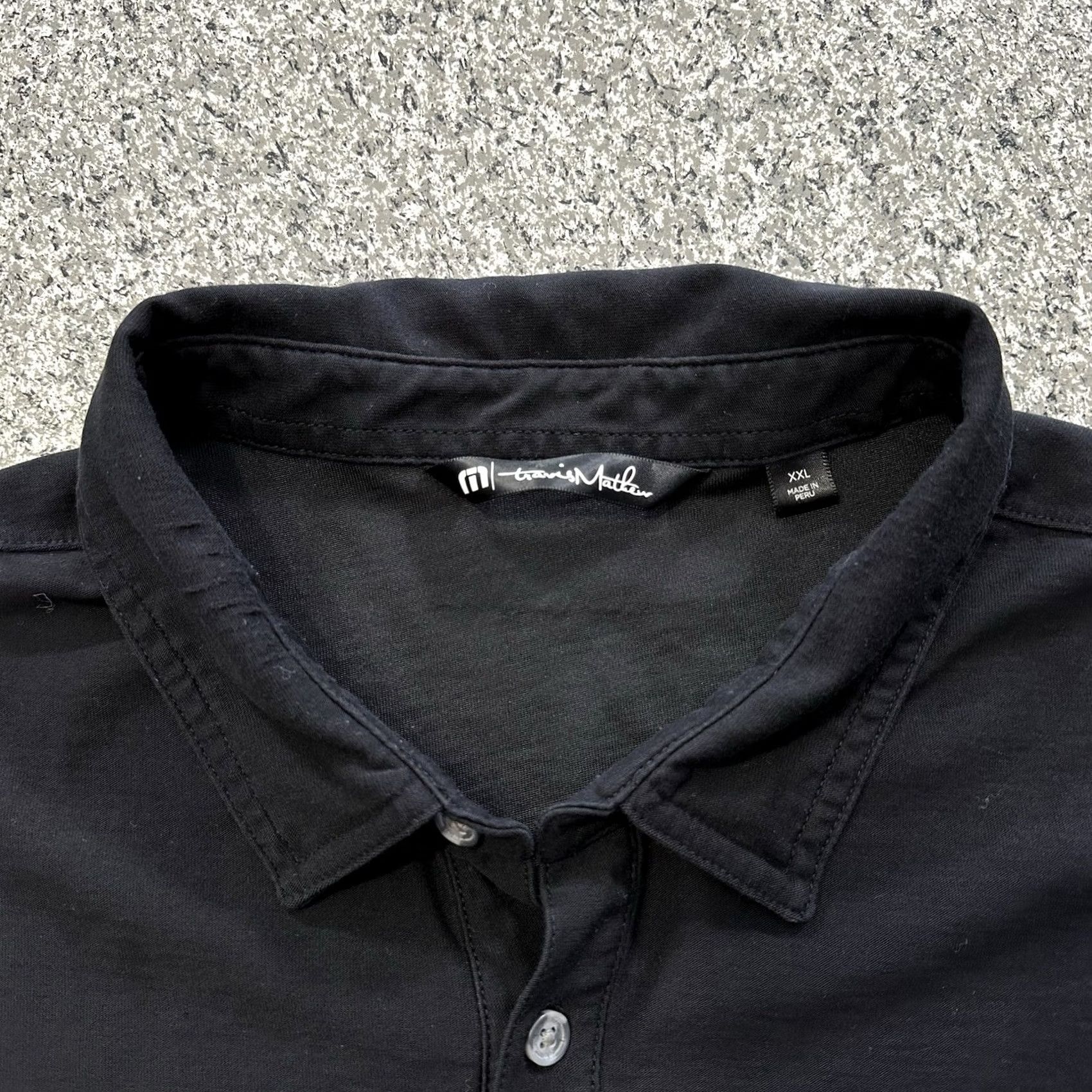 TravisMathew Travis Mathew Polo Mens XXL Short Sleeve Collared Golf Shirt Black Pima Cotton Size US XXL / EU 58 / 5 - 4 Thumbnail