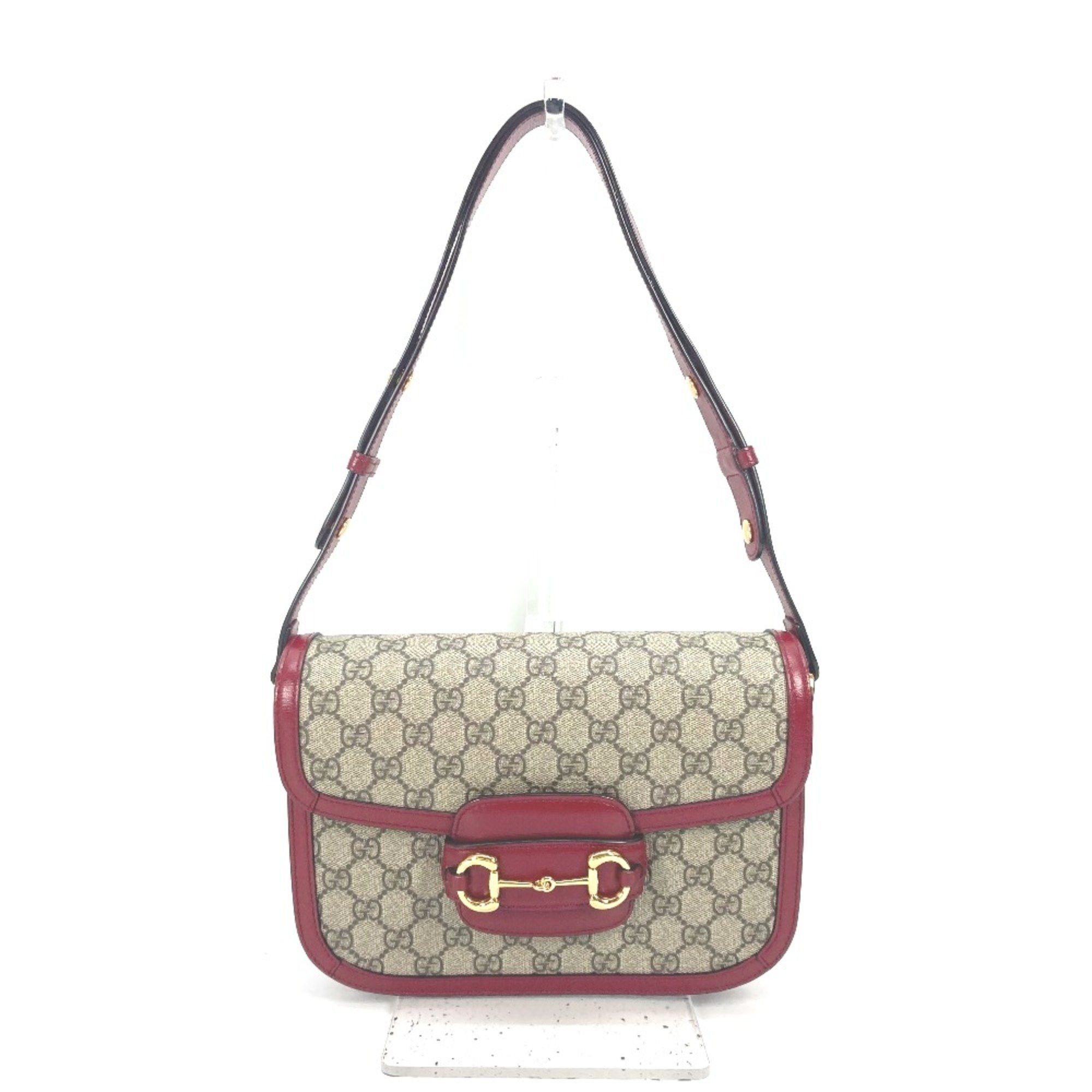 Gucci Gucci 602204 GG Supreme bag shawl Shoulder Bag Beige Red Size ONE SIZE - 1 Thumbnail