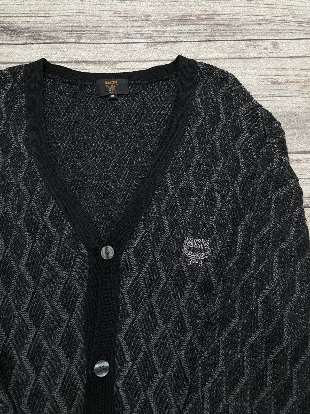 Aran Isles Knitwear × MCM Vintage MCM Pattern Chest Logo Cardigan Size US XL / EU 56 / 4 - 3 Thumbnail