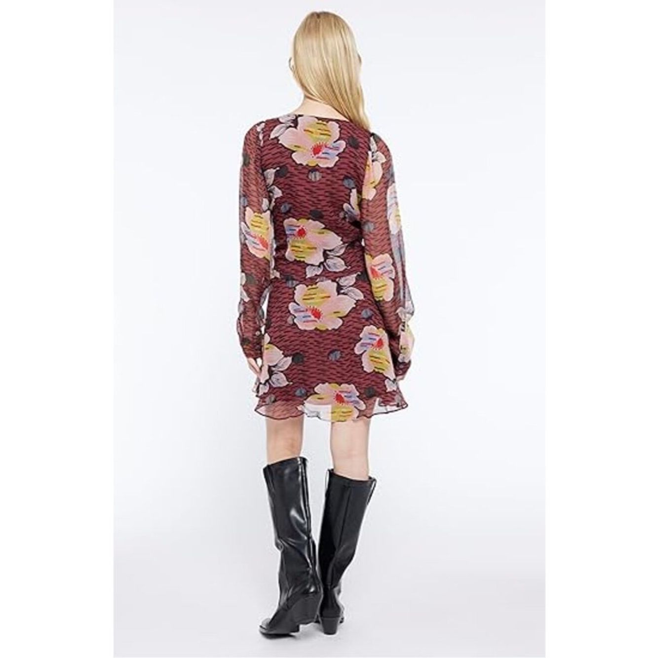 Joie NWT New $428 Joie Odilia Mini Silk Long Sleeve Dress In Oxb Size XS / US 0-2 / IT 36-38 - 2 Thumbnail