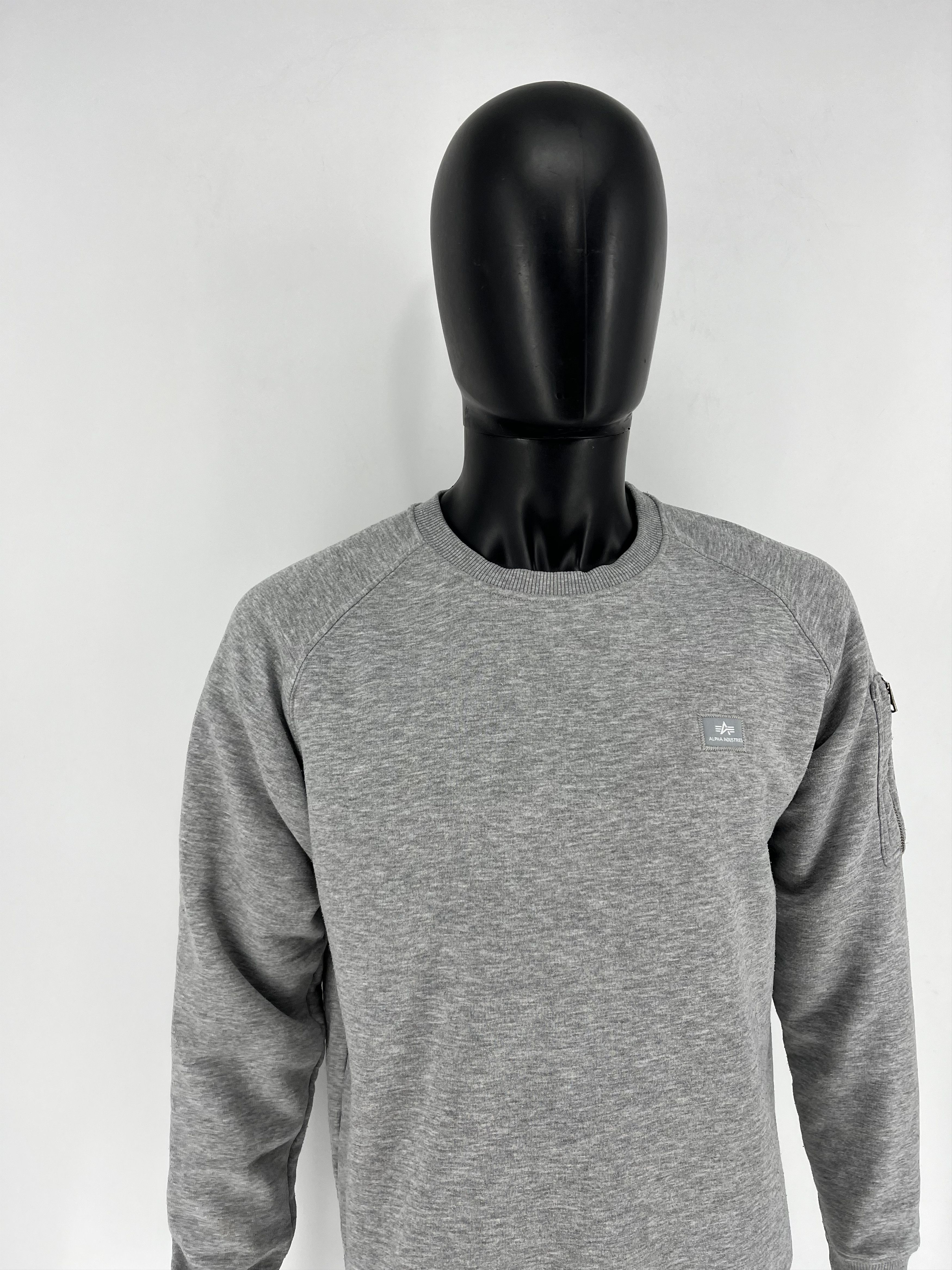 Alpha Industries × Vintage Alpha Industries Grey Sweatshirt With Tape Size M Size US M / EU 48-50 / 2 - 3 Thumbnail