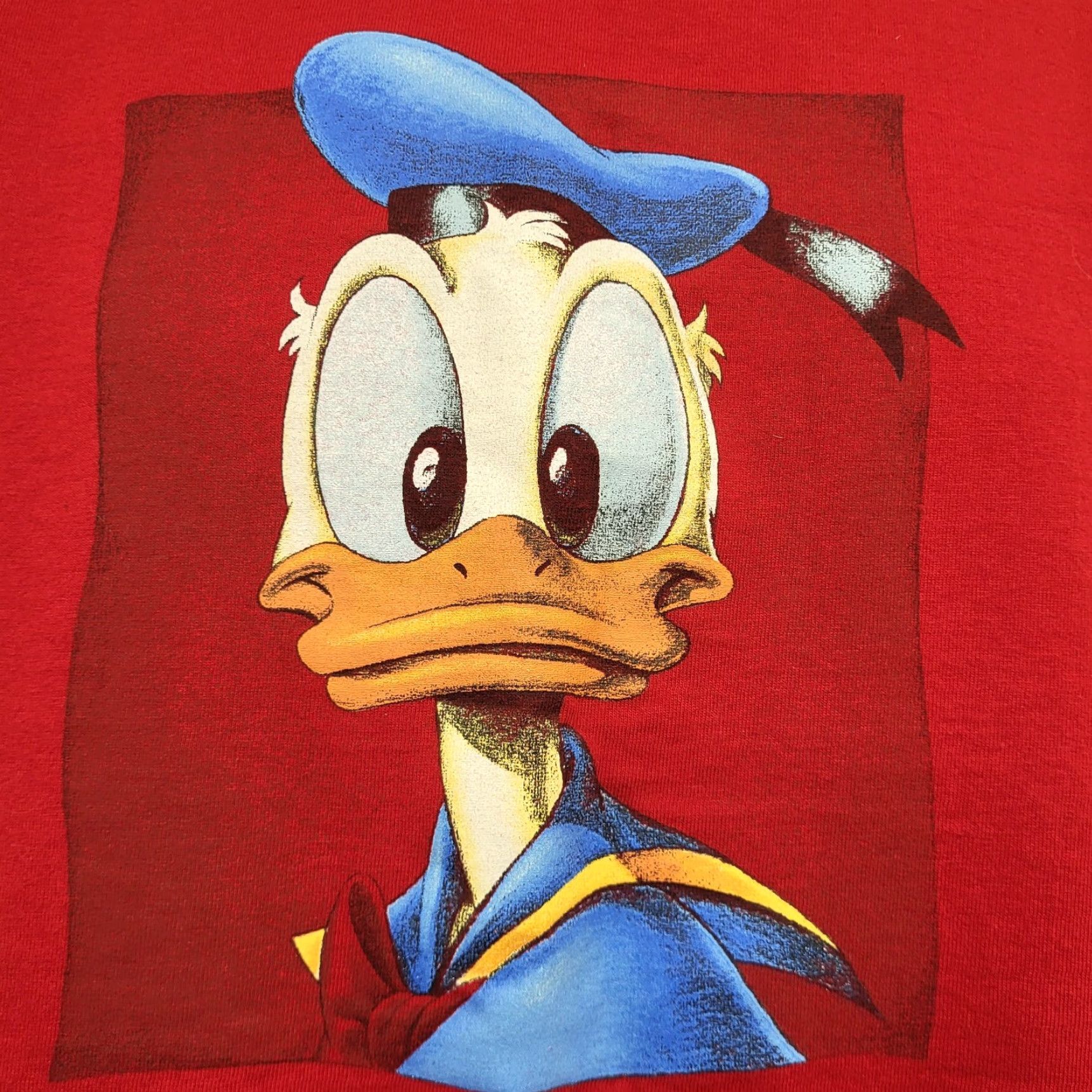 Disney VTG Donald Duck T-Shirt Mens XL Red Disney Store Box Logo Animated 90s Vintage Shirt Size US XL / EU 56 / 4 - 2 Thumbnail