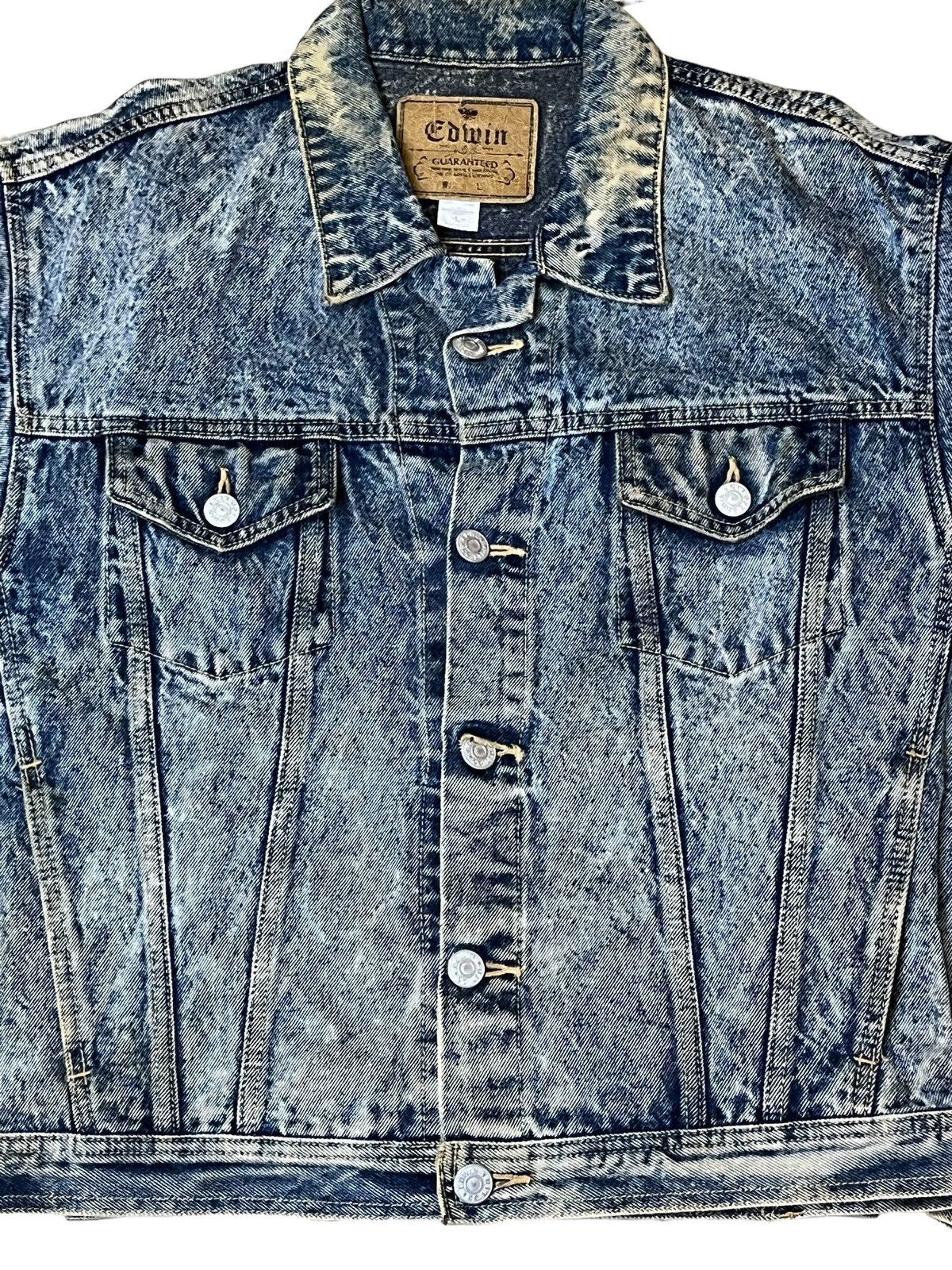 Edwin ICONIC🔥VINTAGE EDWIN ACID WASH TRUCKER DENIM JACKET Size US L / EU 52-54 / 3 - 5 Thumbnail