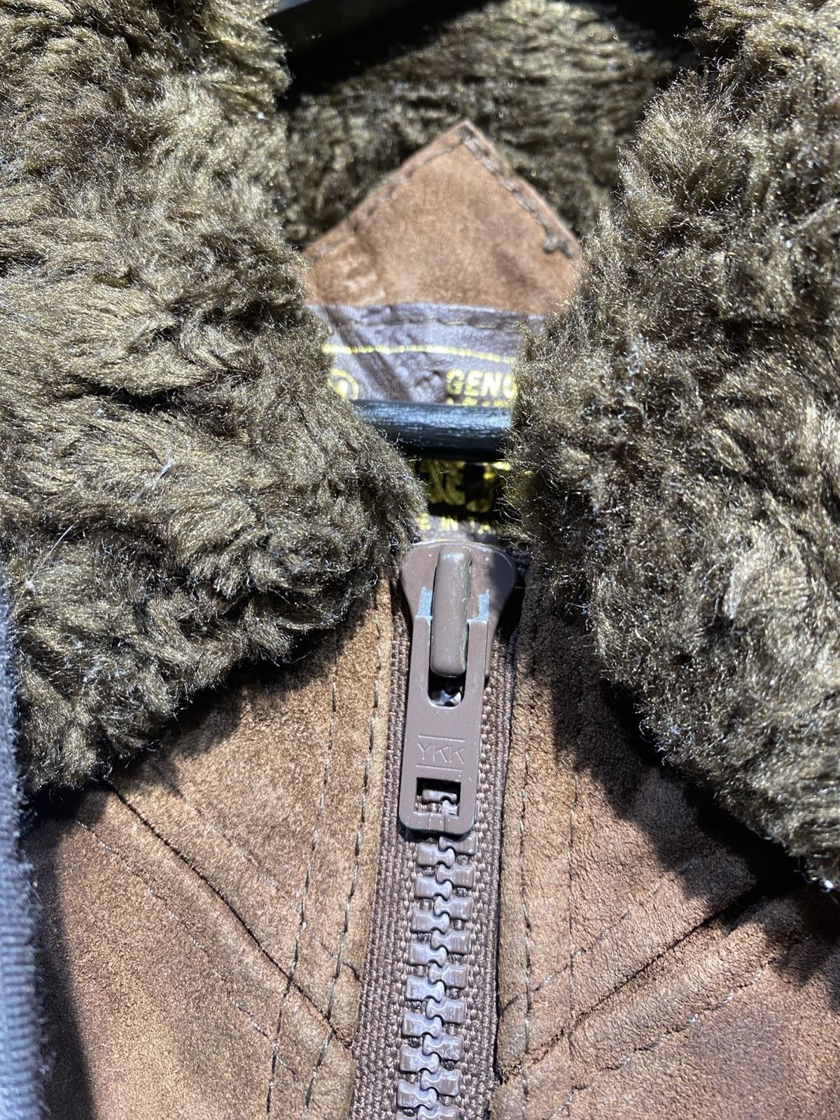 Genuine Leather Vintage Mr. GEAR Brown Suede Leather Jacket Shearling Collar Size US S / EU 44-46 / 1 - 6 Thumbnail