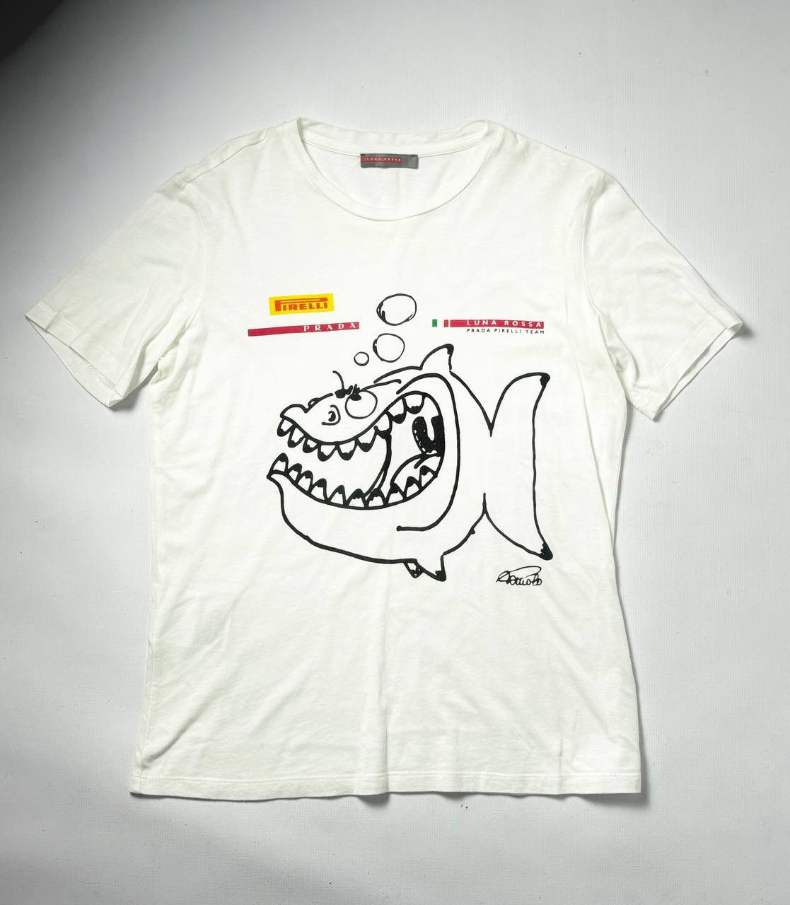 image of Prada Luna Rossa Tshirt in White, Men's (Size Small)