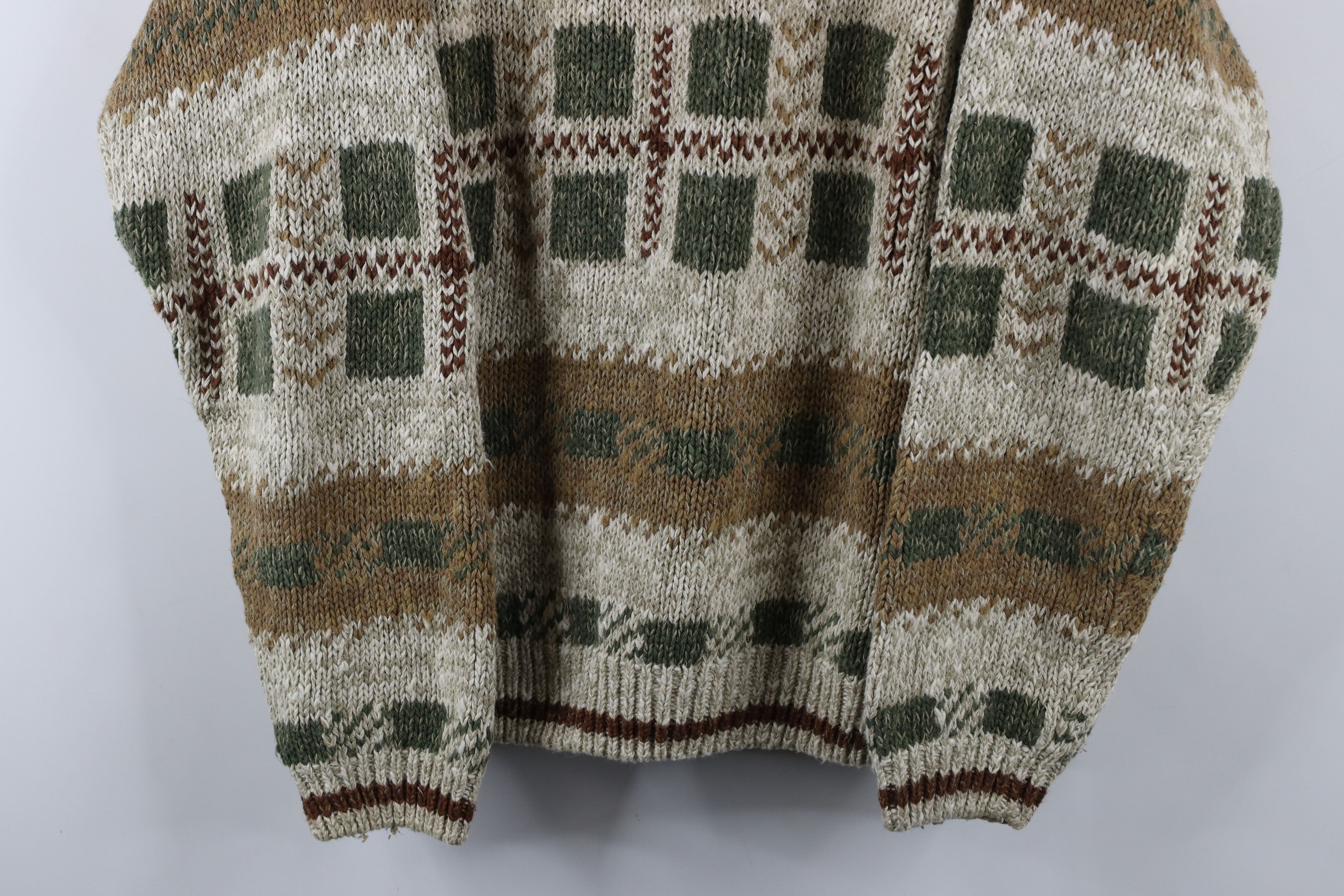 Vintage Vintage 90s Streetwear Blend Chunky Knit Sweater Earth Tone Size US L / EU 52-54 / 3 - 3 Thumbnail