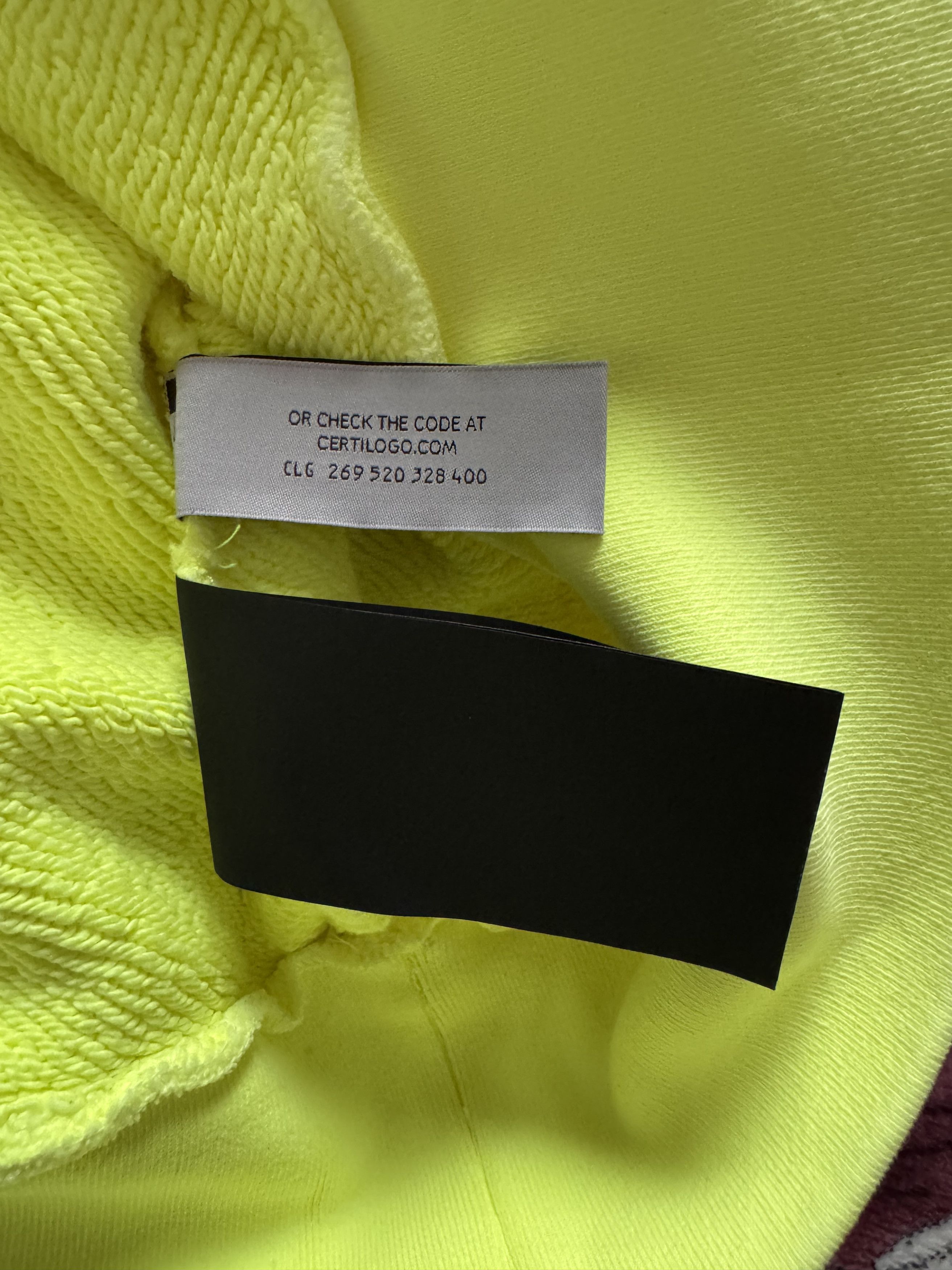 Palm Angels Bear Hoodie Sprayed Yellow Fluo
