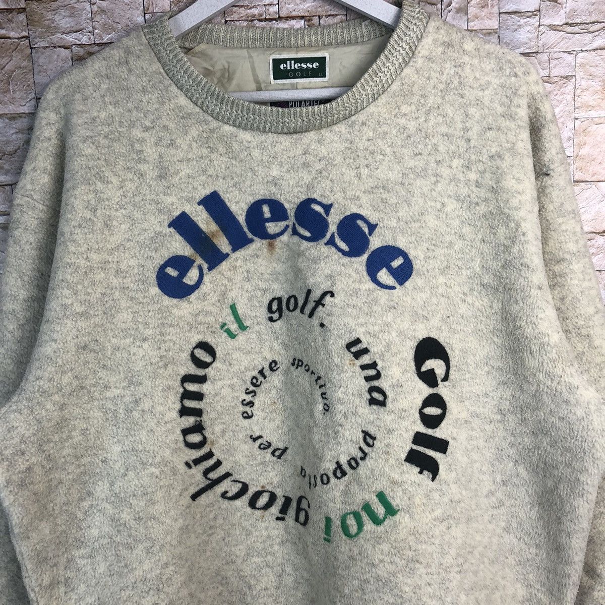 Ellesse Ellesse Golf Cream mohair Sweatshirt #A176 Size US L / EU 52-54 / 3 - 5 Thumbnail