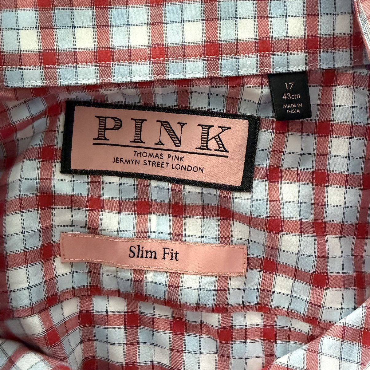 Thomas Pink Thomas Pink Slim Fit Check Button Down Shirt 17 43cm Red Size US XL / EU 56 / 4 - 2 Thumbnail
