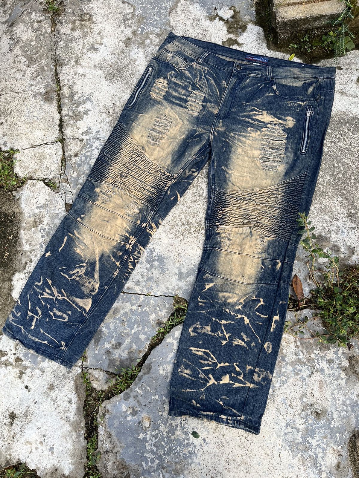 If Six Was Nine × Japanese Brand × Le Grande Bleu (L.G.B.) Baggy LGB Inspired Crazy Mudwash Denim Size US 38 / EU 54 - 11 Thumbnail