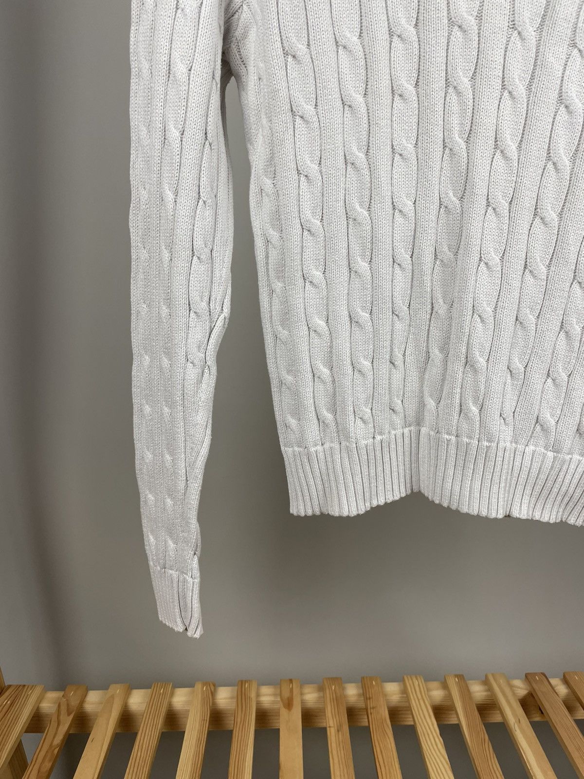 Polo Ralph Lauren × Ralph Lauren Polo Ralph Lauren cable knit v neck cotton sweater women’s Size L / US 10 / IT 46 - 4 Thumbnail