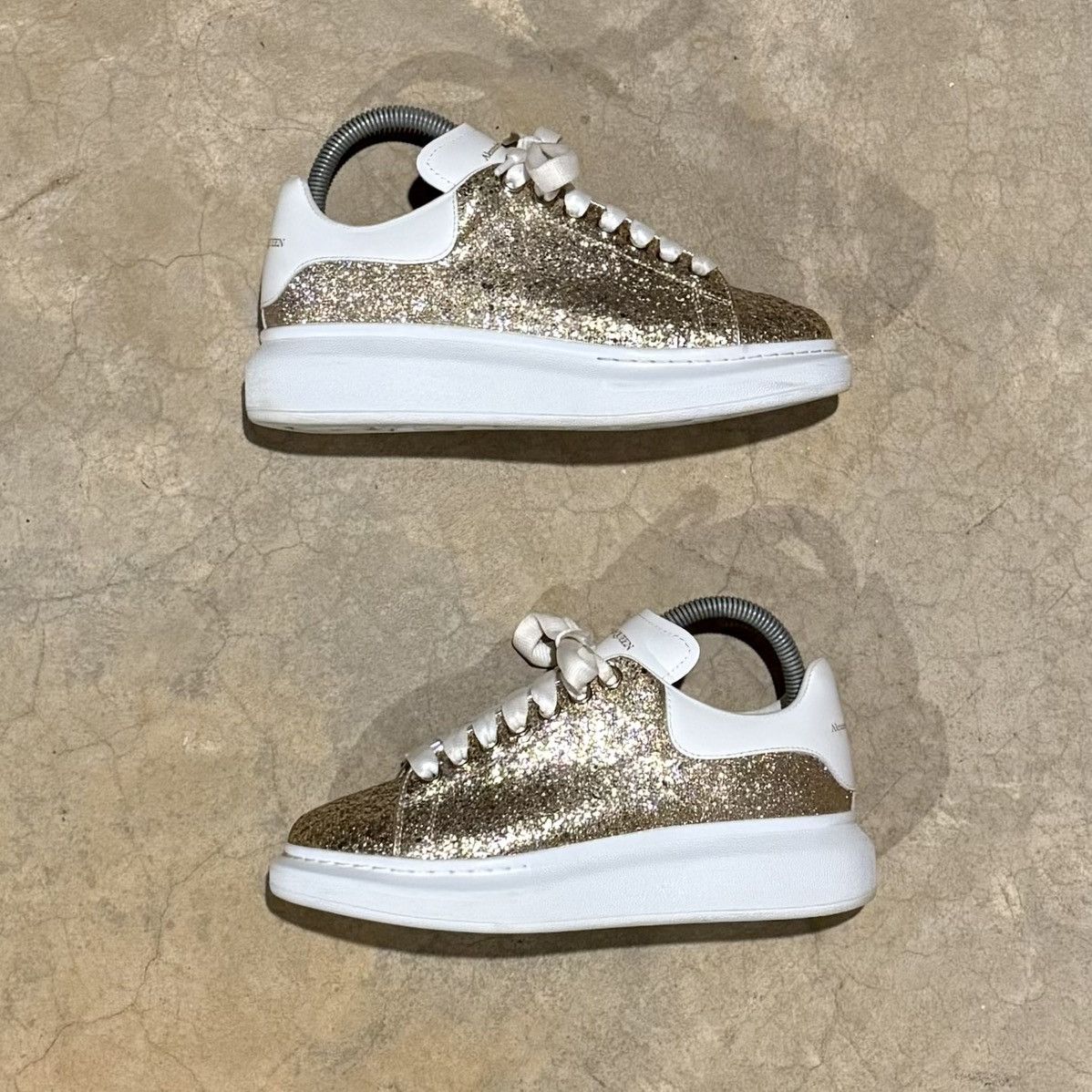 Alexander McQueen Alexander McQueen Oversized Sneaker Calico Gold Glitter US 6 Size US 6.5 / EU 39-40 - 3 Thumbnail
