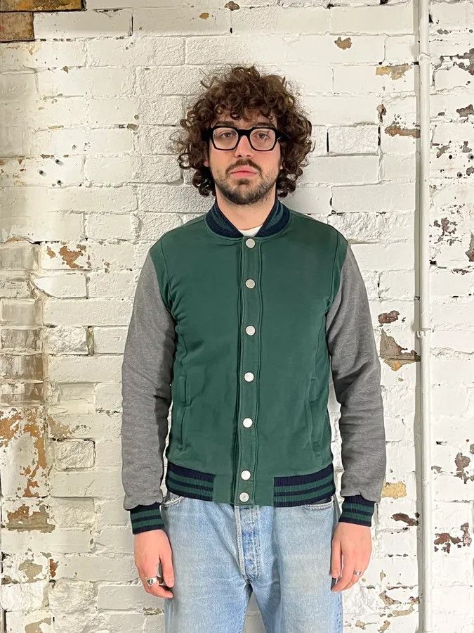 Dirk Bikkembergs 2000s Bikkembergs Teddy Green & Grey Bomber Jacket Size US S / EU 44-46 / 1 - 2 Thumbnail