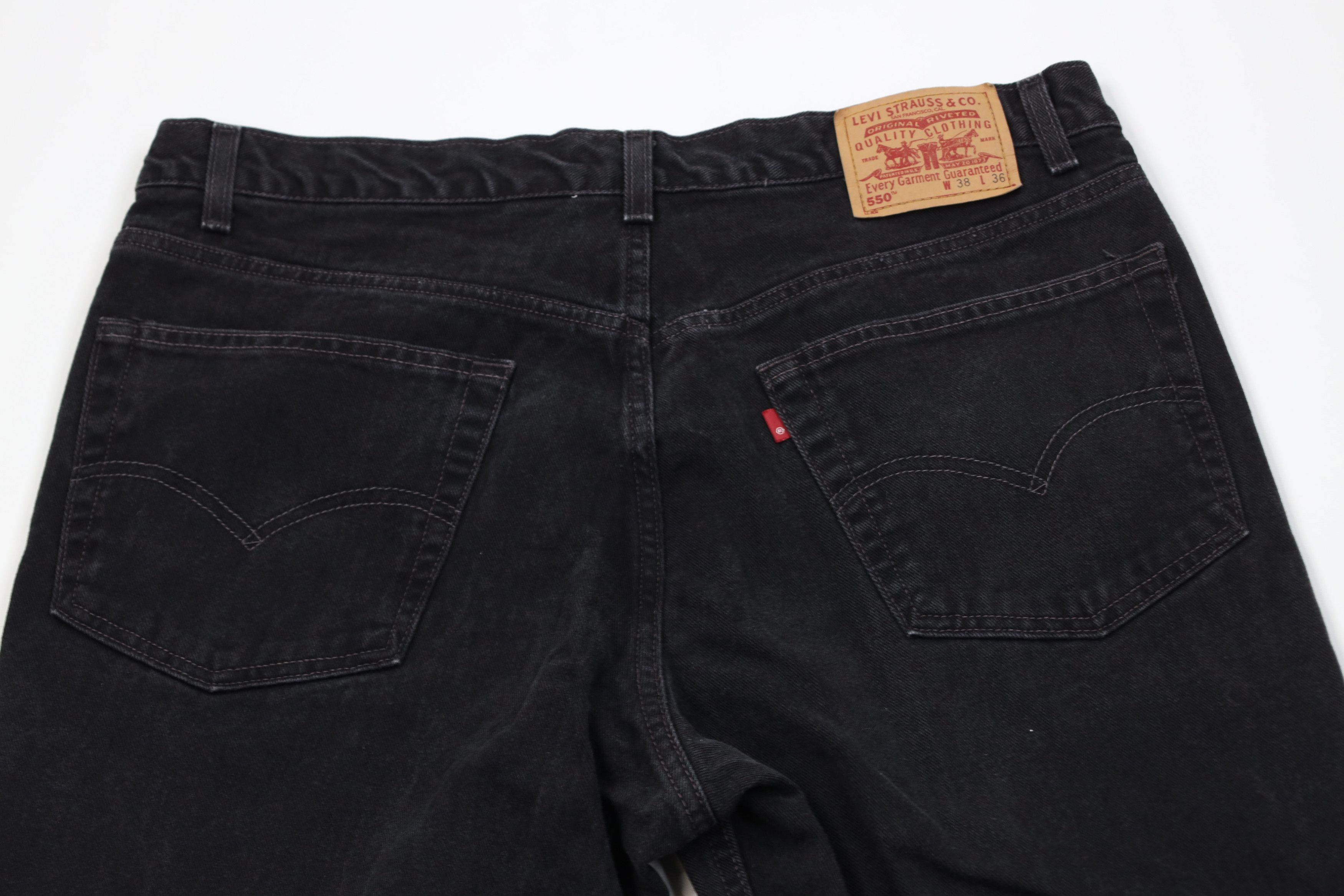 Levi's Vintage Y2K Levis 550 Relaxed Fit Denim Jeans Black Cotton Size US 38 / EU 54 - 10 Thumbnail