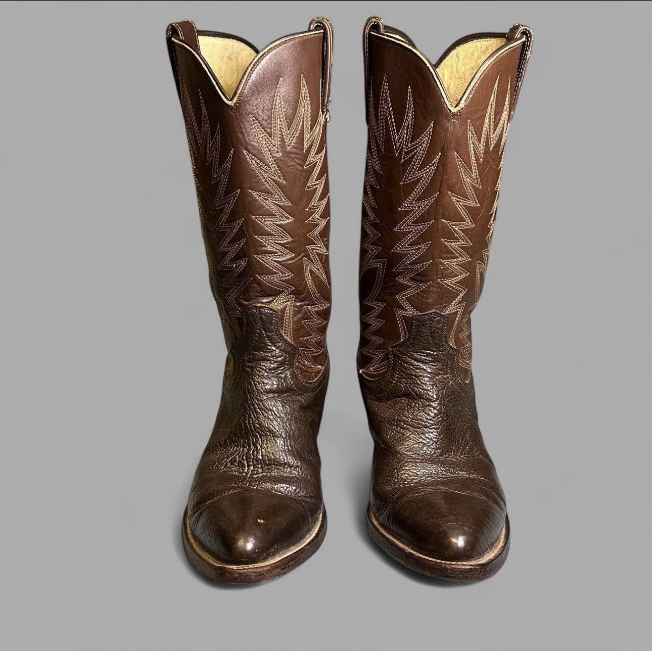 Dan Post 🌵Vintage Dan Post Brown Leather Western Boots - 9.5 D 🦎 Size US 9.5 / EU 42-43 - 2 Thumbnail