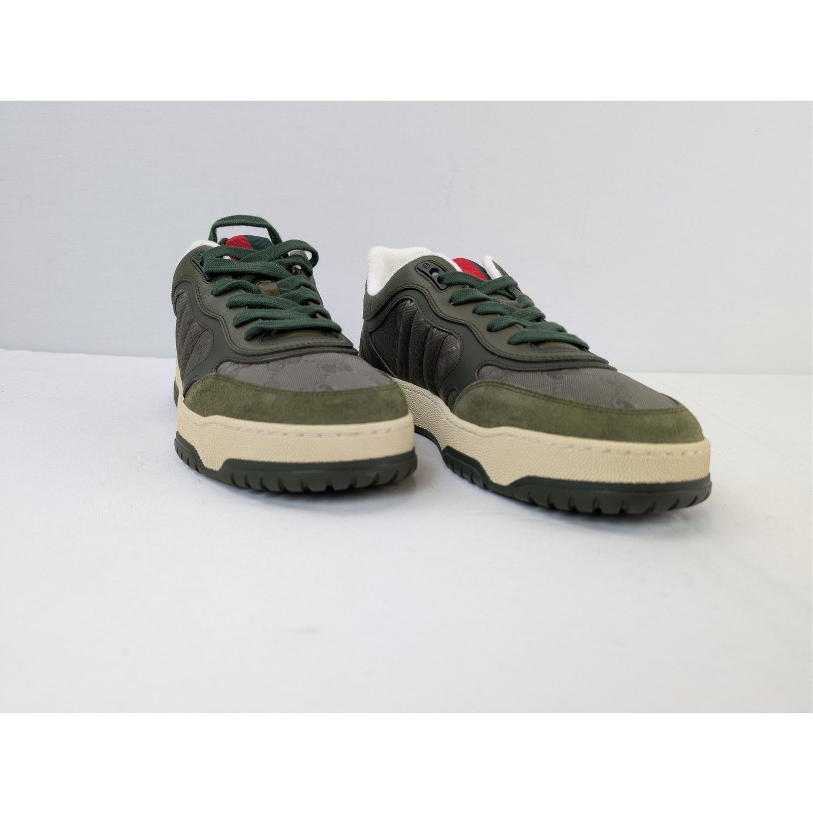 Gucci o1rshd1 GG Supreme fabric and suede Re-Web sneaker in green Size US 9 / EU 42 - 5 Thumbnail