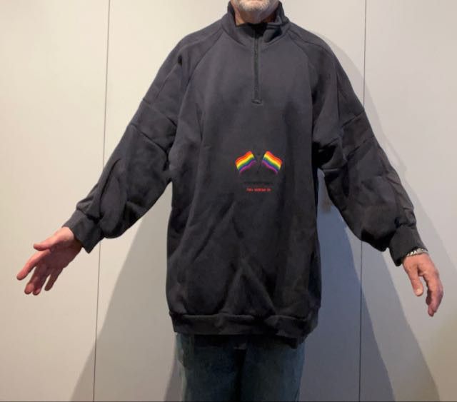 Balenciaga Balenciaga FW18 LGBTQ Flags Hybrid Sweat T-Shirt Size US S / EU 44-46 / 1 - 7 Thumbnail
