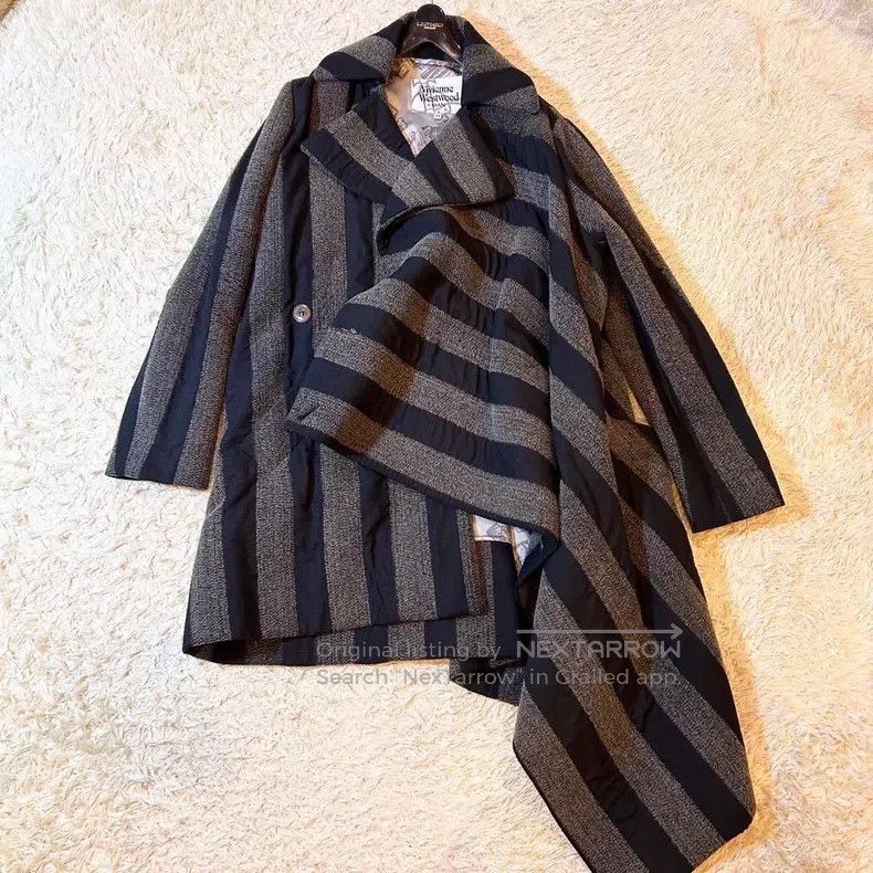 Vivienne Westwood Vivienne Westwood Deformed Wool Striped Overcoat, Man Asym Size M / US 6-8 / IT 42-44 - 2 Thumbnail