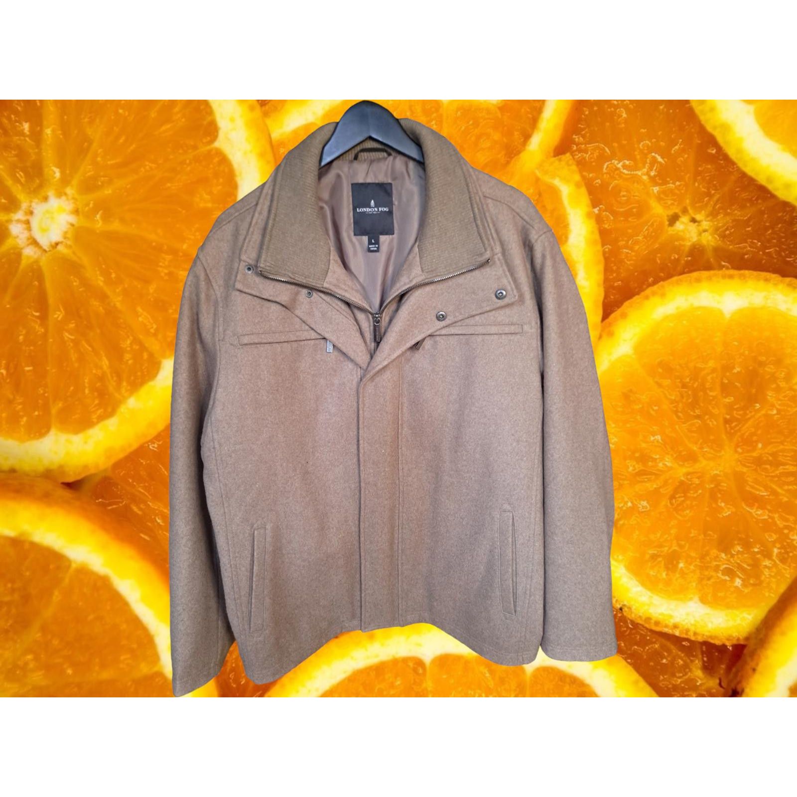 London Fog London Fog Tan Wool Blend Zip/Snap Coat Size Large Size US L / EU 52-54 / 3 - 1 Thumbnail