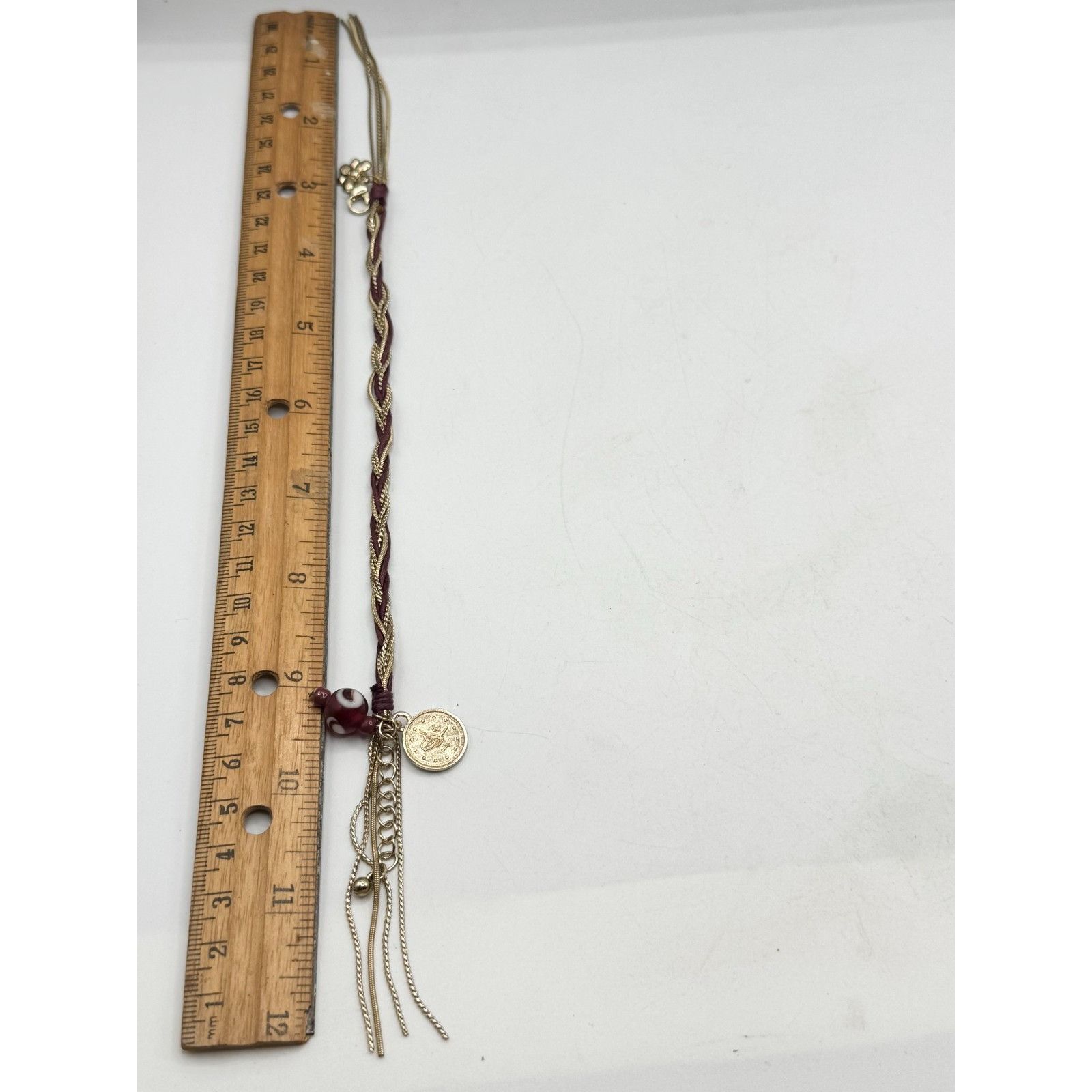 Vintage Vintage red gold tone chain charm tassel bracelet Size ONE SIZE - 5 Thumbnail