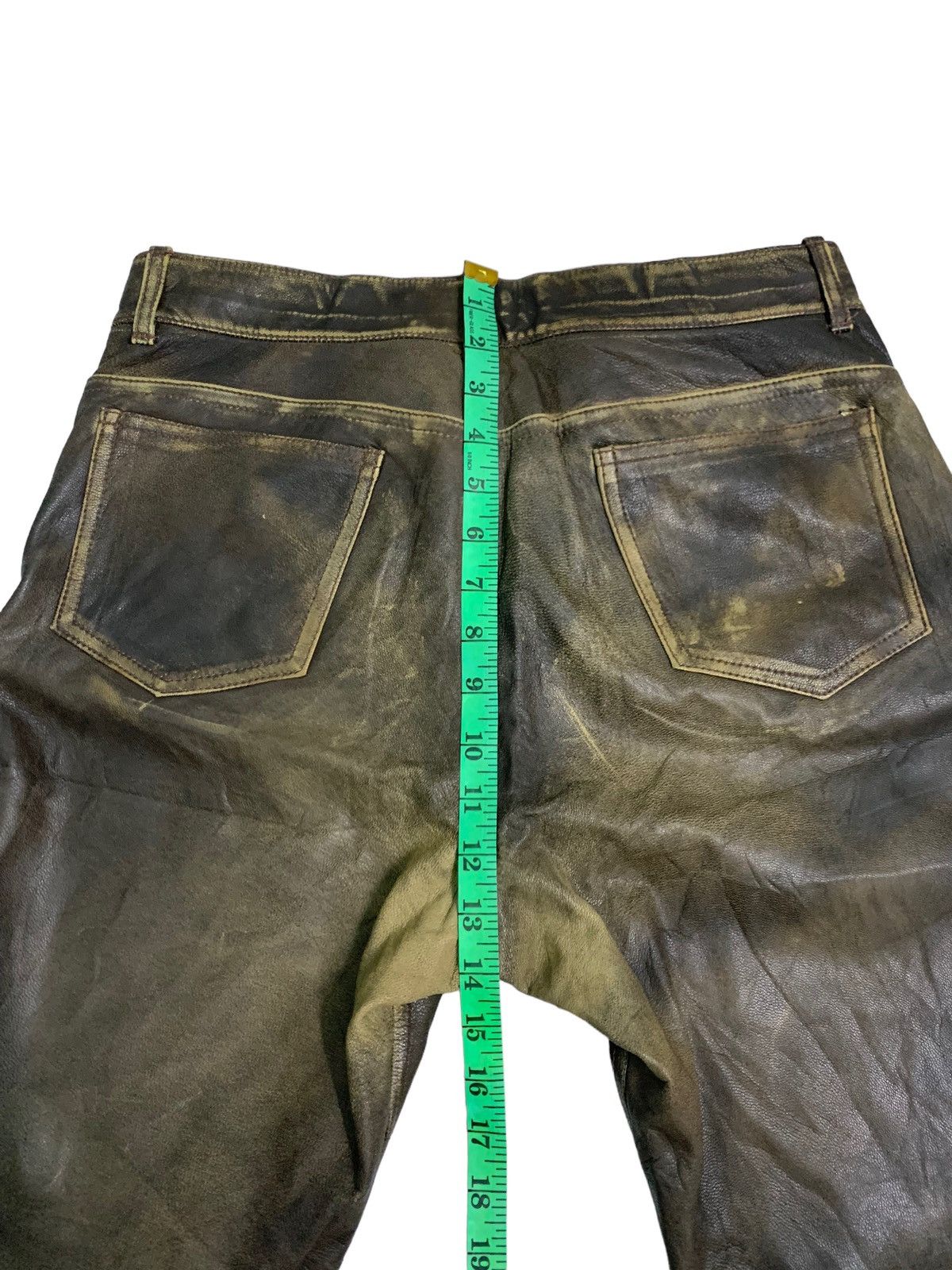 Japanese Brand 🔥Distressed Leather Cumtom Culture Biker Pants Size US 32 / EU 48 - 17 Thumbnail