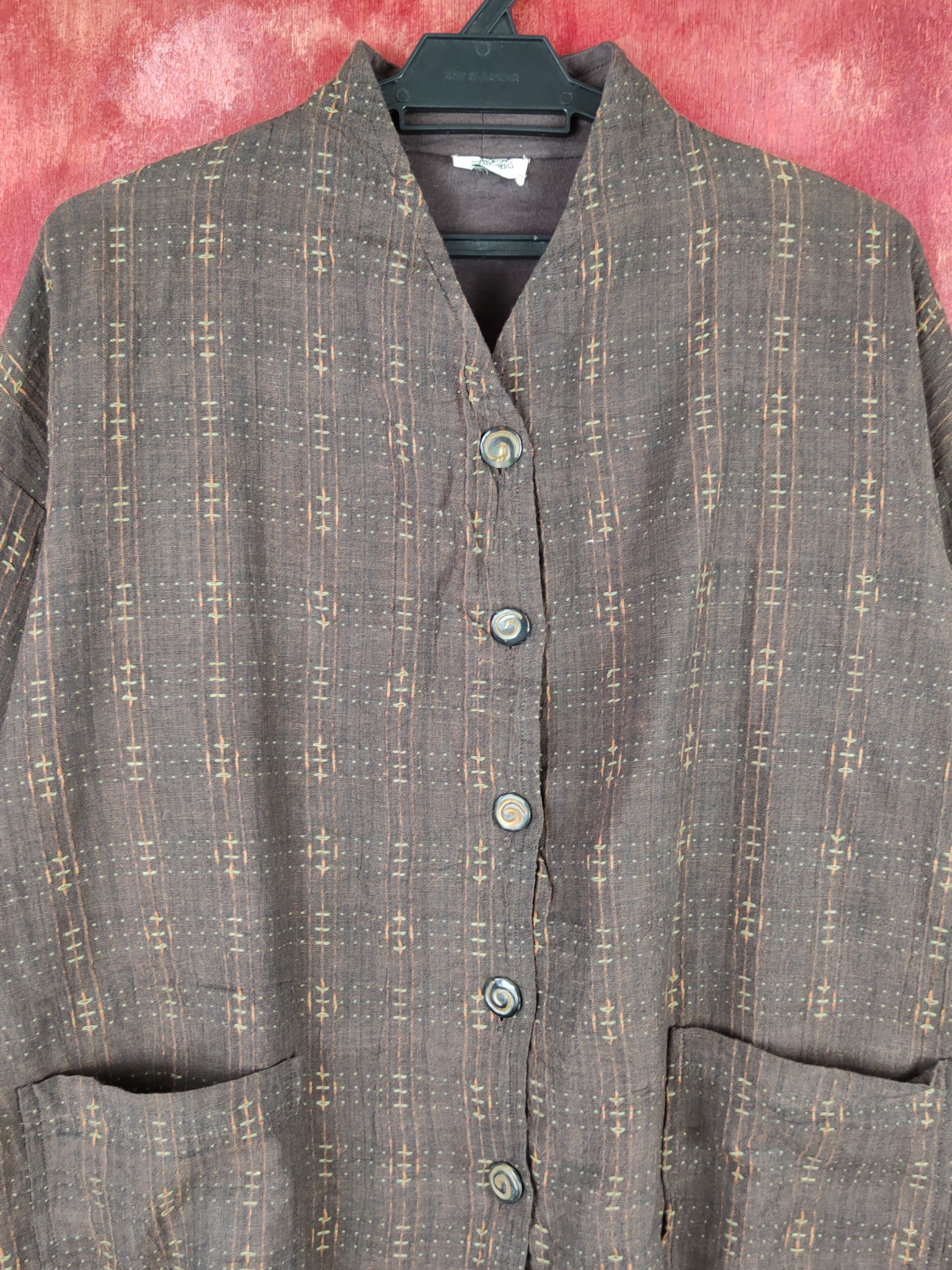 Japanese Brand × Vintage Antenne Trois Dark Brown Button Ups #S1355 Size XL / US 12-14 / IT 48-50 - 2 Thumbnail