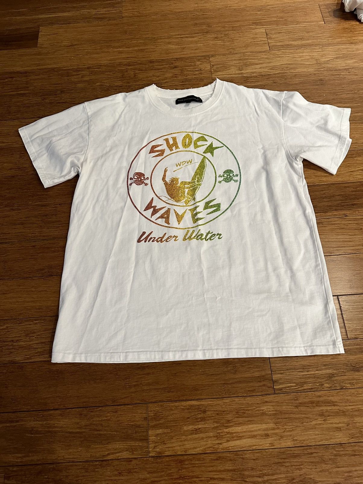 image of Who Decides War Shock Waves Tee in White, Men's (Size 2XL)