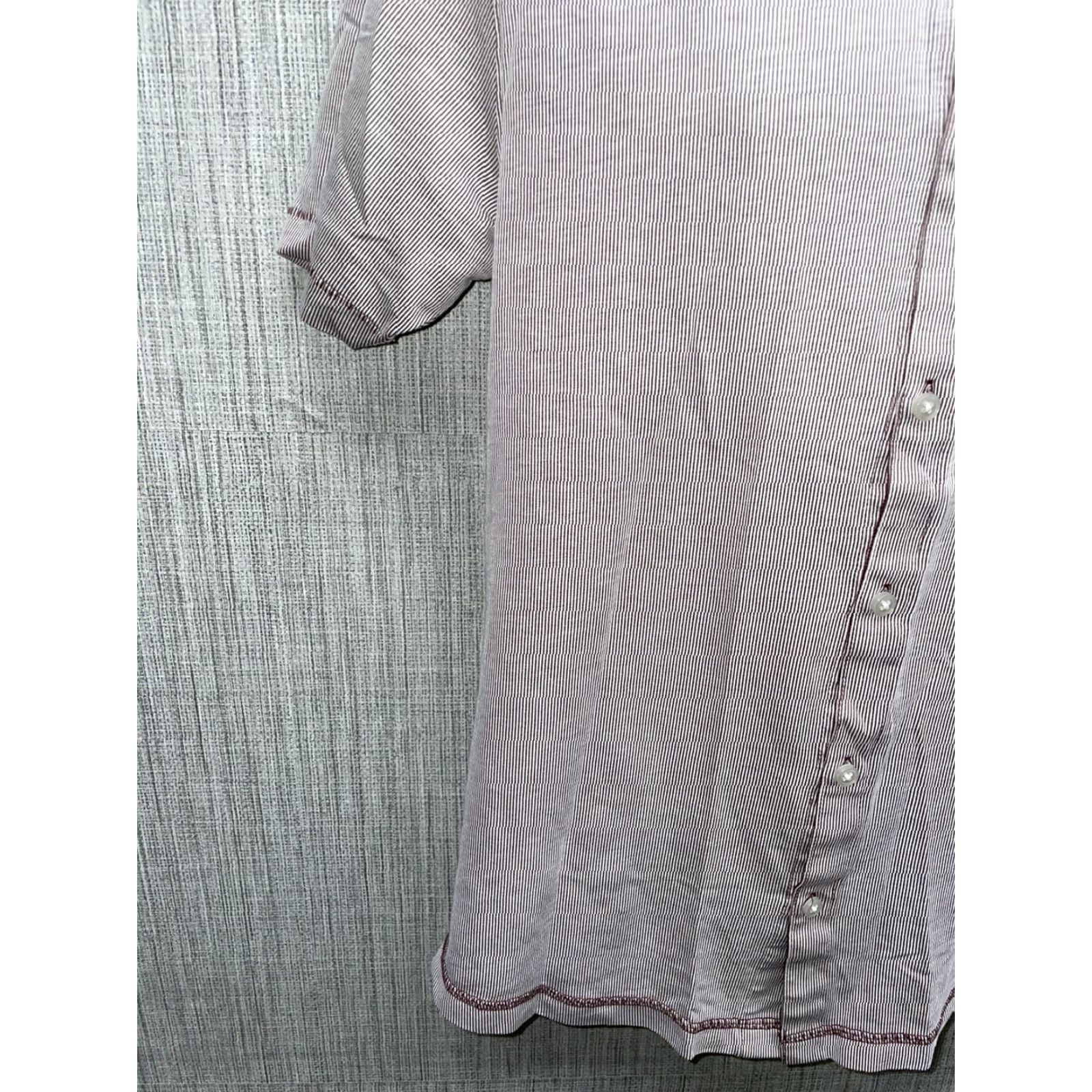 Vintage Linksoul Maroon Stripes Design Button Down Shirt Mens M Size US M / EU 48-50 / 2 - 4 Thumbnail