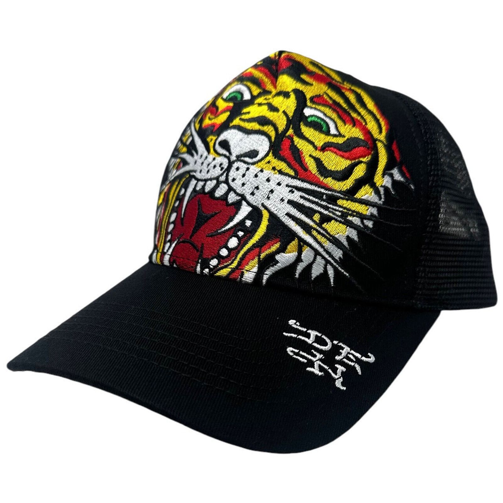 Ed Hardy Ed Hardy Trucker Hat Embroidered Tattoo Tiger Head Cap Size ONE SIZE - 2 Thumbnail