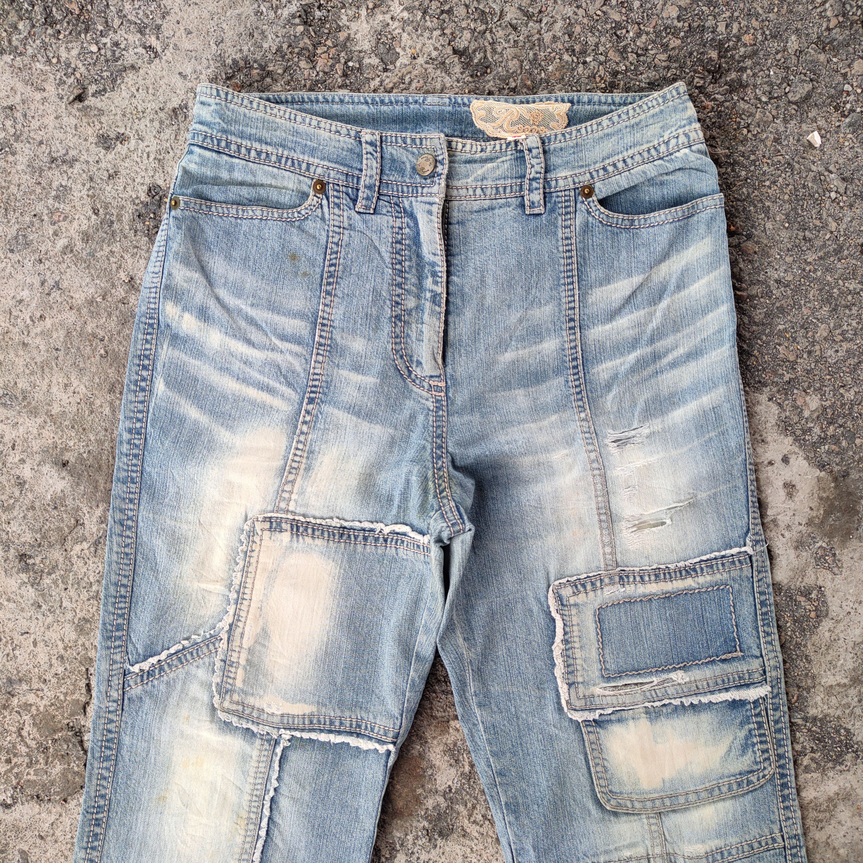 Japanese Brand × Jean × Vintage FLARE VINTAGE ROSS WOMAN FADED RIPPED JEANS DENIM PANTS Size US 28 / EU 44 - 2 Thumbnail