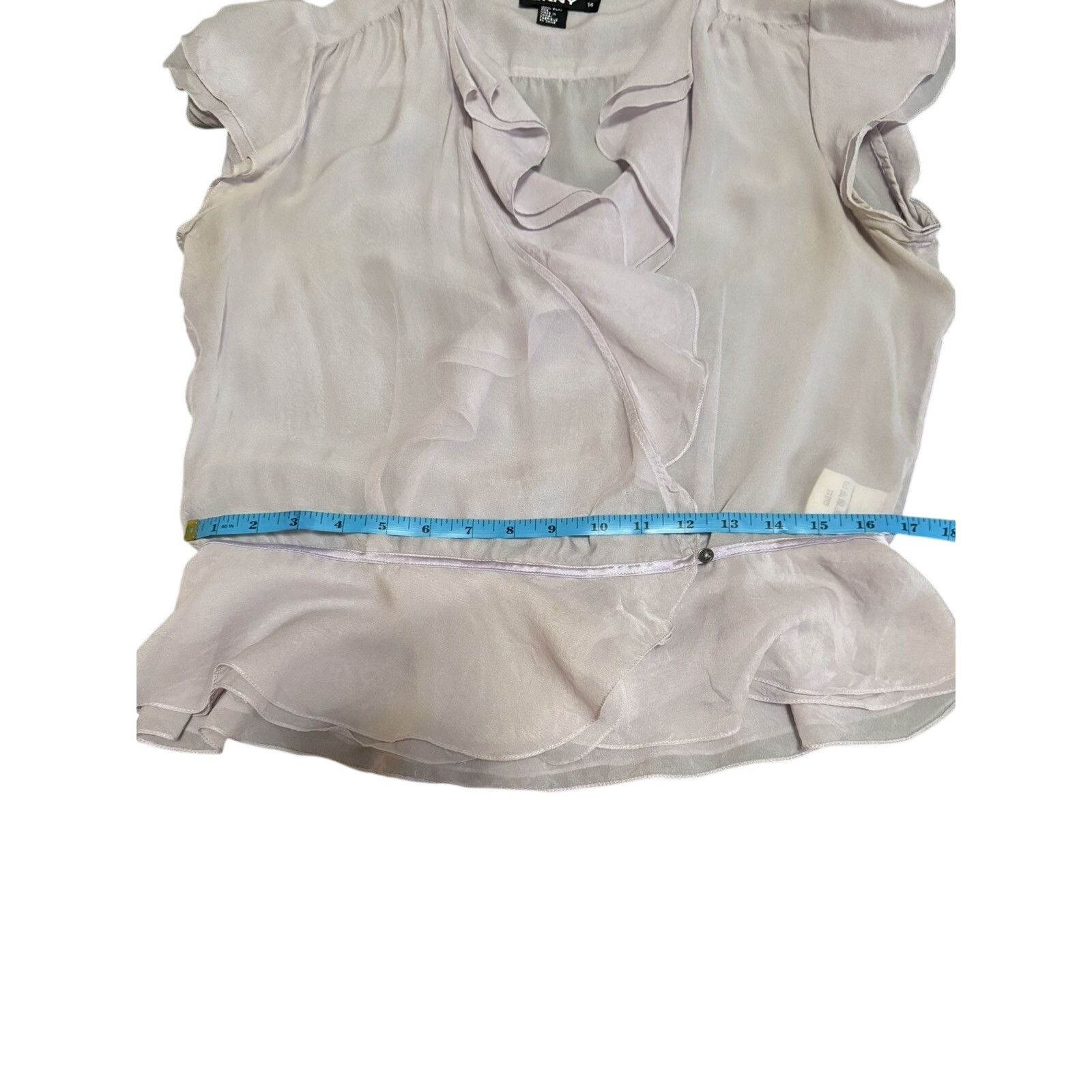 DKNY DKNY Lilac Silk Wrap Top Short sleeve Size XL / US 12-14 / IT 48-50 - 15 Thumbnail