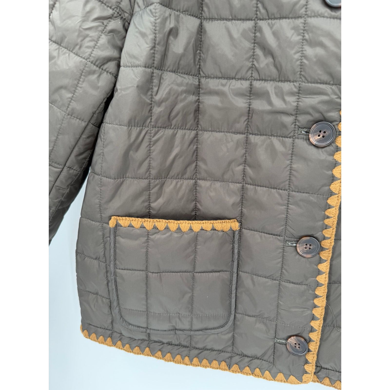 J.McLaughlin NWT J. McLaughlin Danilka Olive Green/Brown Quilted Jacket Size XL / US 12-14 / IT 48-50 - 3 Thumbnail