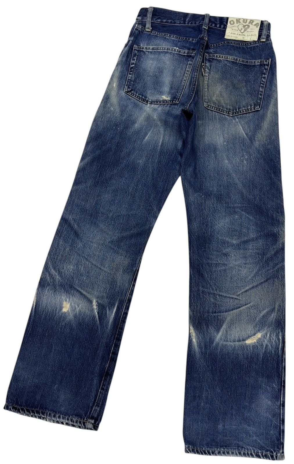 Okura 🔥OKURA SELVEDGE DISTRESSED DENIM JEANS HOLLYWOOD RANCHMARKET Size US 26 / EU 42 - 6 Thumbnail