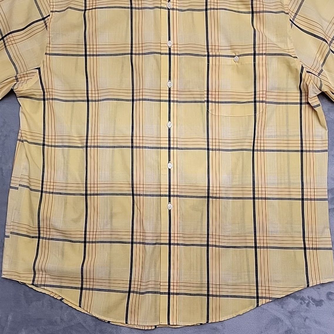 Vintage VINTAGE Towncraft Shirt Mens XL Yellow Plaid Button-Up Short Sleeve Casual Size US XL / EU 56 / 4 - 2 Thumbnail