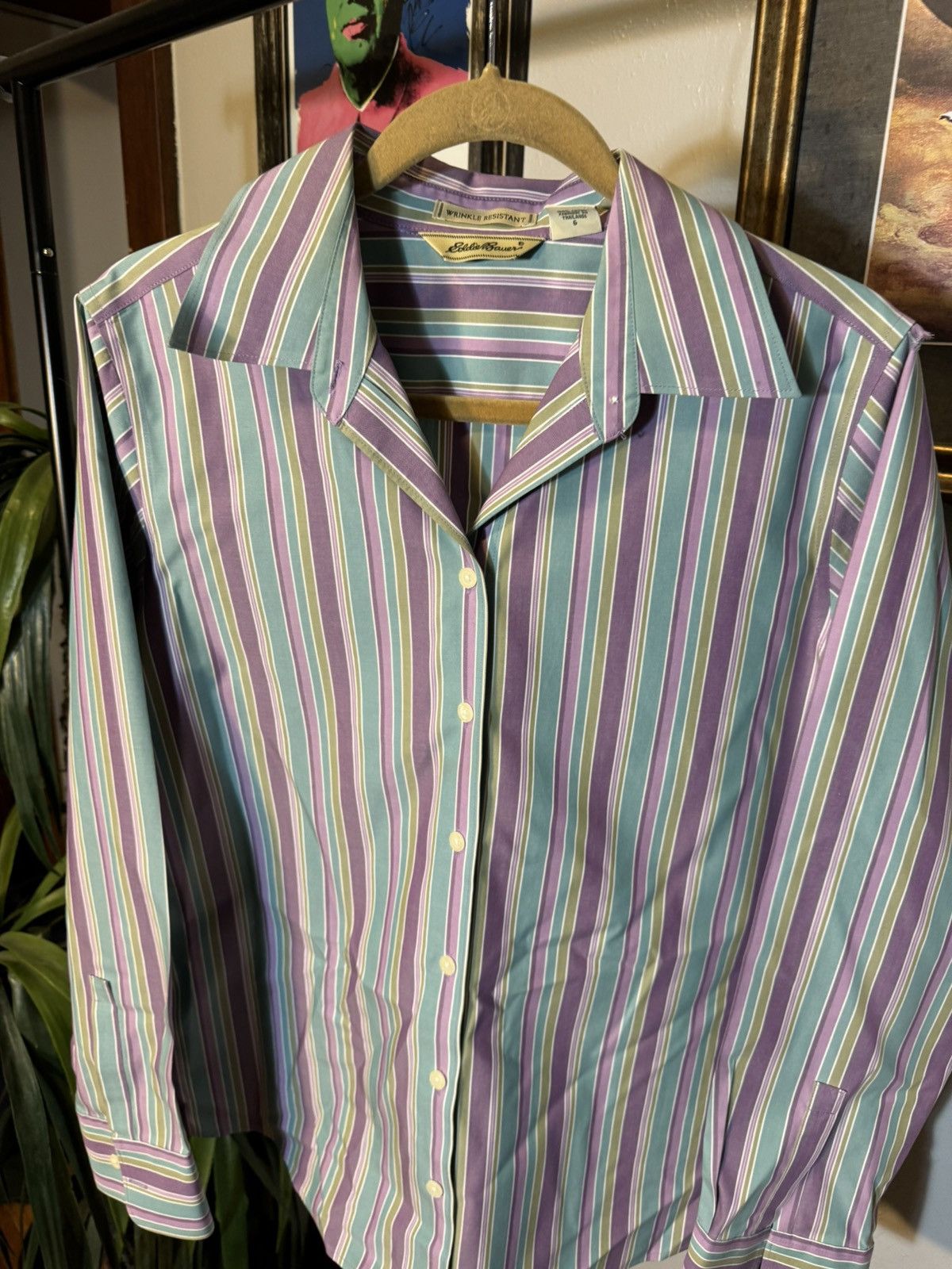 Eddie Bauer × Vintage Vintage Eddie Bauer Striped Shirt Size L / US 10 / IT 46 - 3 Thumbnail