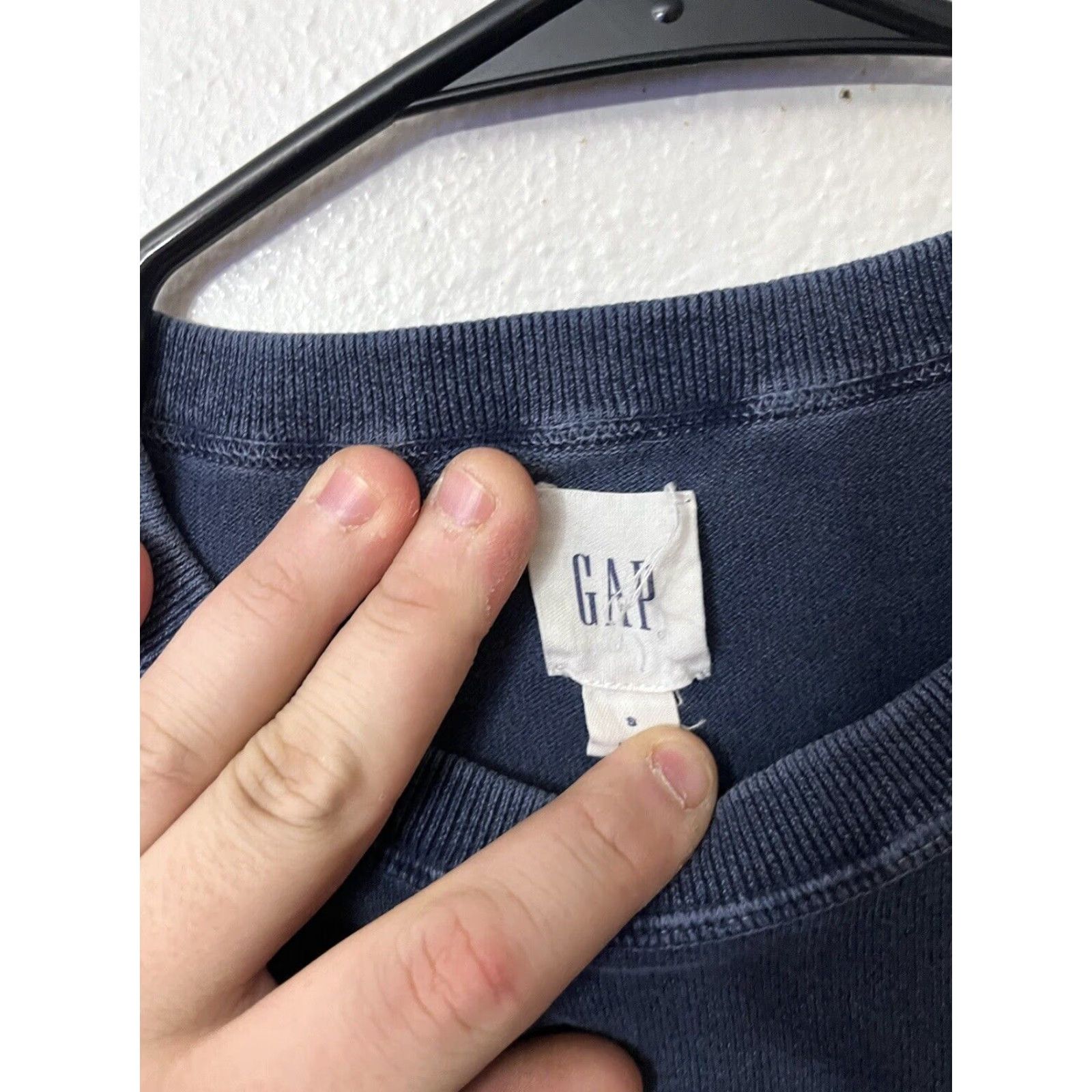Gap Gap Mens Small Blue Pullover Sweater Fleece Solid Crew Neck Zip? Size US S / EU 44-46 / 1 - 2 Thumbnail