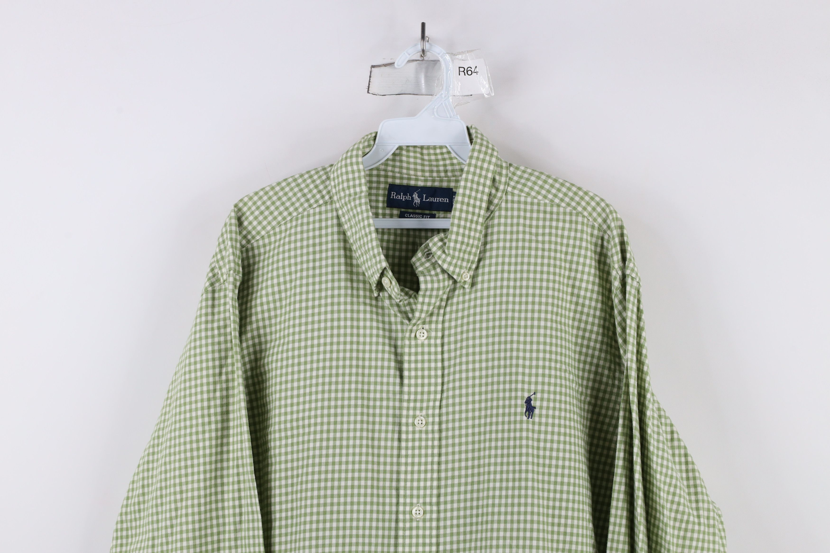 Ralph Lauren × Vintage Vintage 90s Ralph Lauren Flannel Button Down Shirt Green Size US XL / EU 56 / 4 - 2 Thumbnail