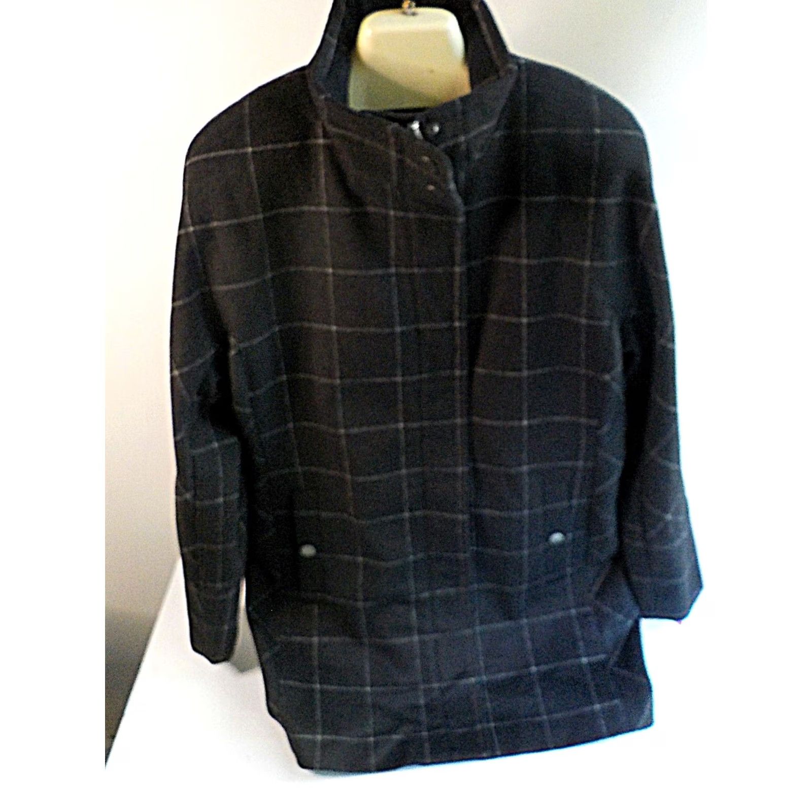 Lucky Brand Lucky Brand Zip Front Check Wool Blend Coat Womens Coat Size M / US 6-8 / IT 42-44 - 2 Thumbnail