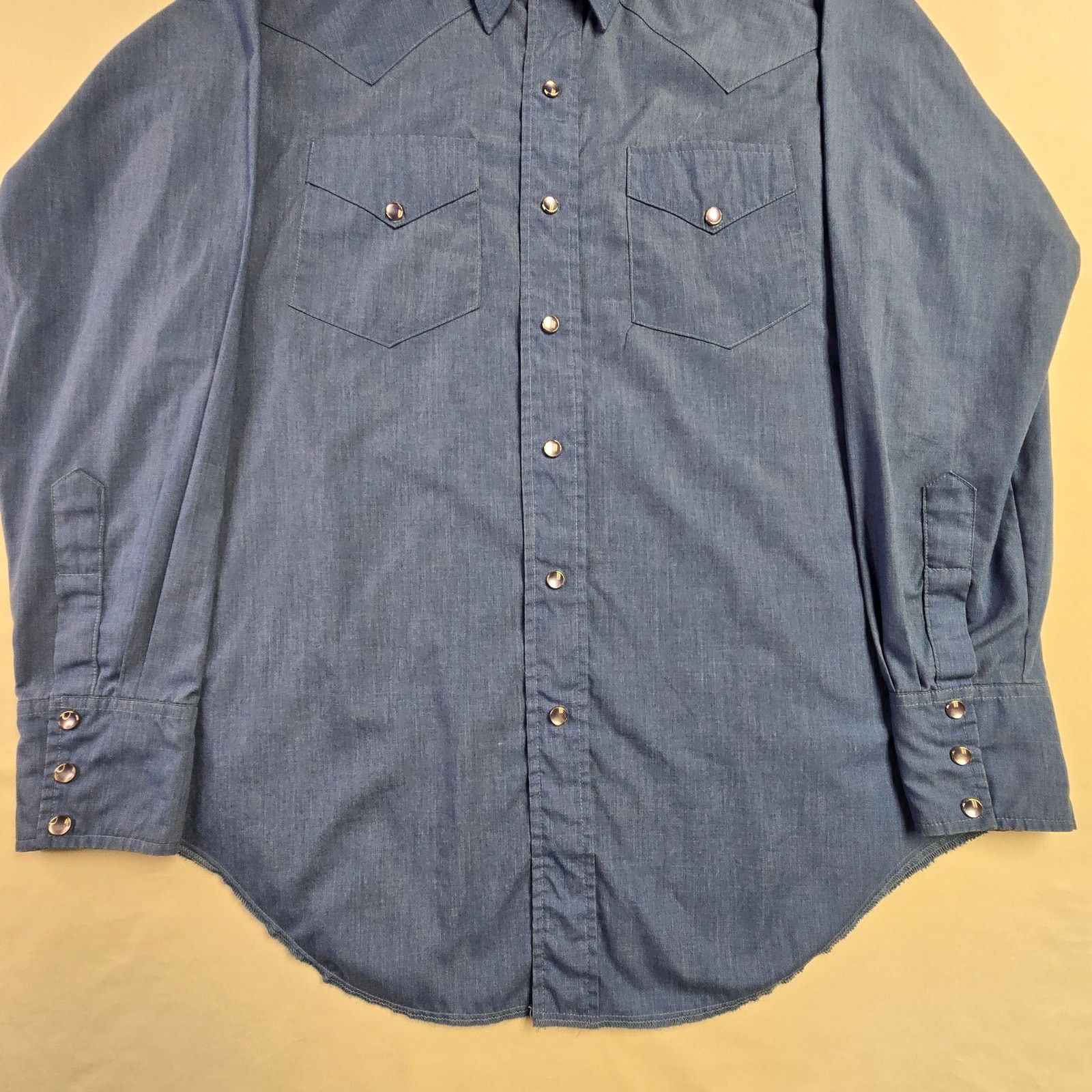 Vintage Vintage Pearl Snap Mondiki Blue XL long Sleeve Button Up Size US XL / EU 56 / 4 - 2 Thumbnail