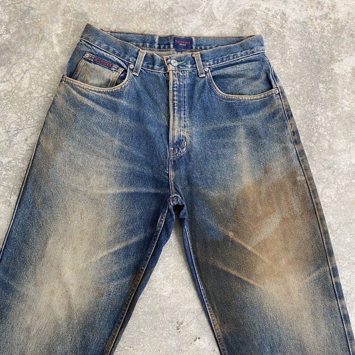 Tommy Hilfiger VTG 90’s Tommy Hilfiger Mud Blue Dirty Baggy Denim Jeans Size US 32 / EU 48 - 2 Thumbnail