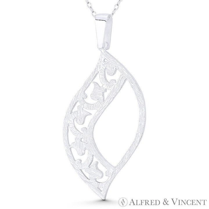 Other Textured Leaf & Sprout Charm Pendant in .925 Sterling Silver Size ONE SIZE - 1 Preview