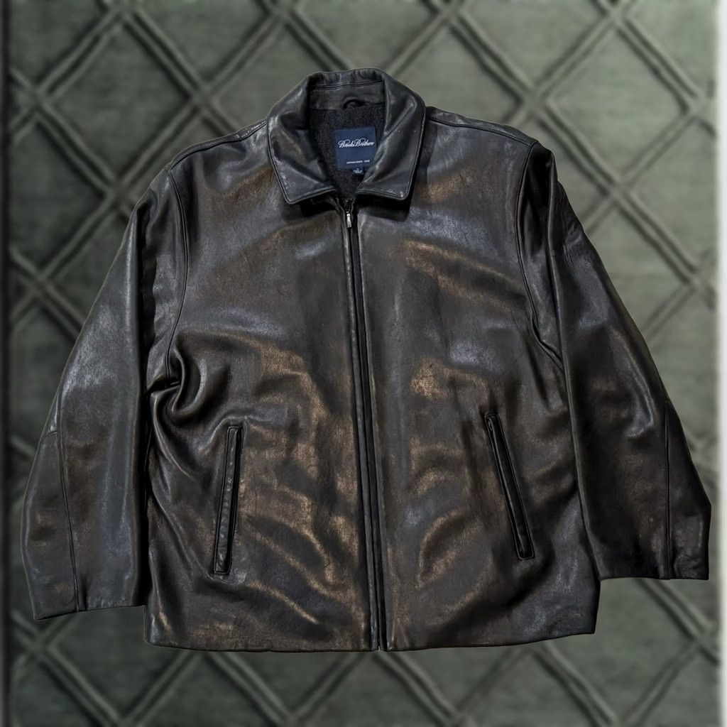Brooks Brothers Brooks Brothers Bomber Jacket M Leather Wool Lined Black Zip Mens Casual Size US M / EU 48-50 / 2 - 1 Thumbnail