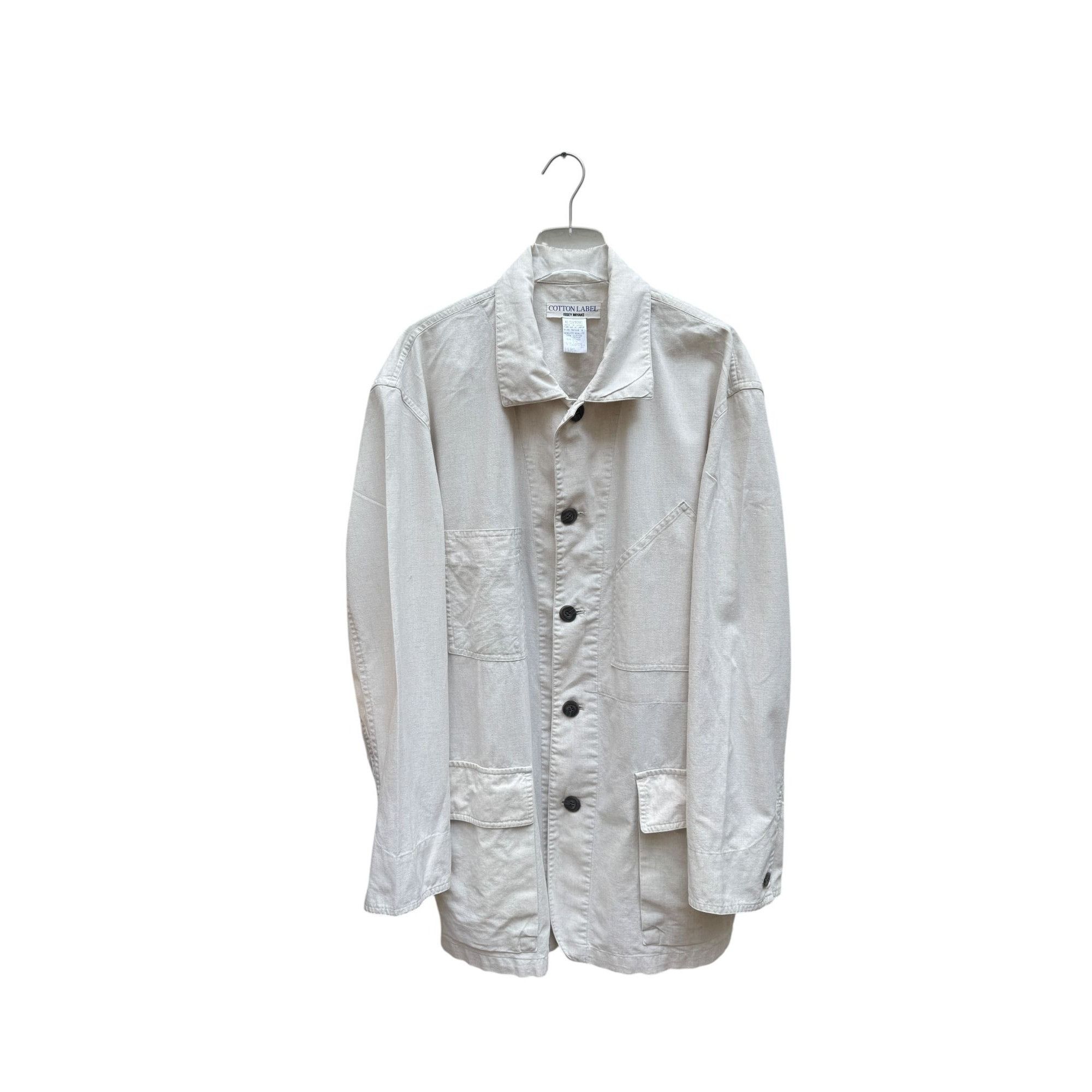 Issey Miyake Cotton Label Vintage Off-White Linen Cotton Jacket Size US XL / EU 56 / 4 - 1 Thumbnail