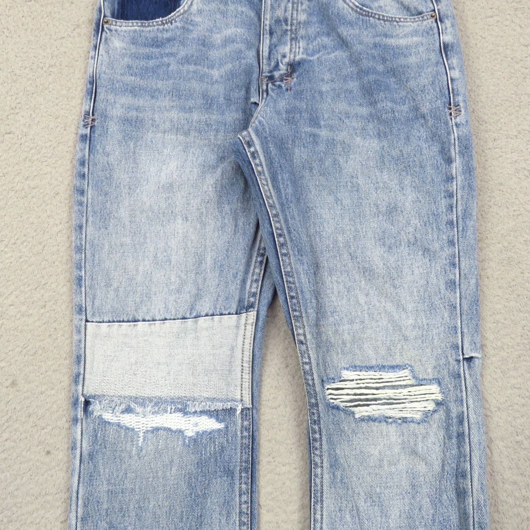 Ksubi Ksubi Jeans 33x34 Chitch Retrograde Thrashed Denim Patchwork Grunge Designer Men Jeans Slim 33 Blue Distressed 5-Pocket Mens Size US 33 - 7 Thumbnail