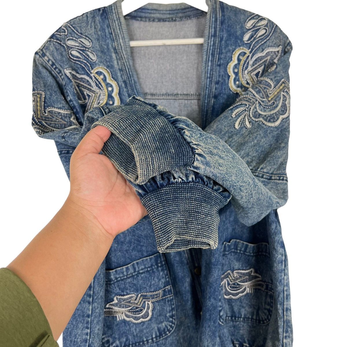 Indigo × Japanese Brand 🔥 1970s INDIGO EMBROIDERY CARDIGAN JACKET Size US M / EU 48-50 / 2 - 9 Thumbnail